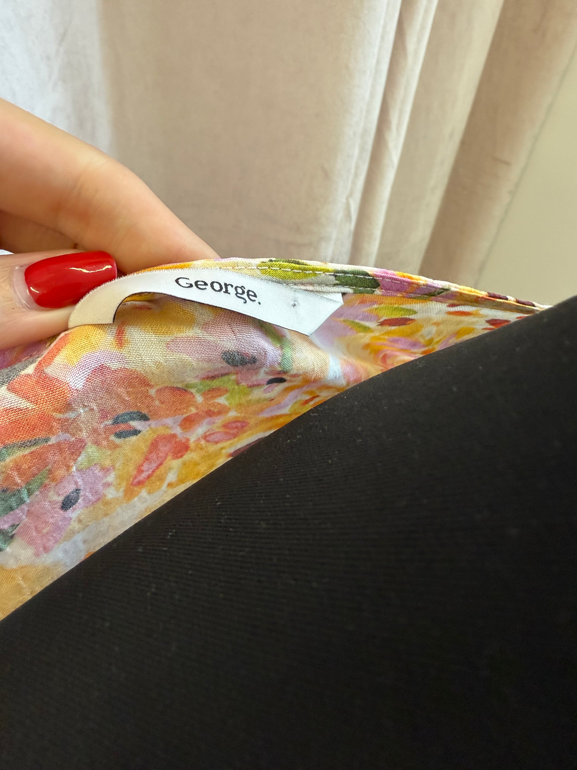 George floral pouffe sleeve wrap top