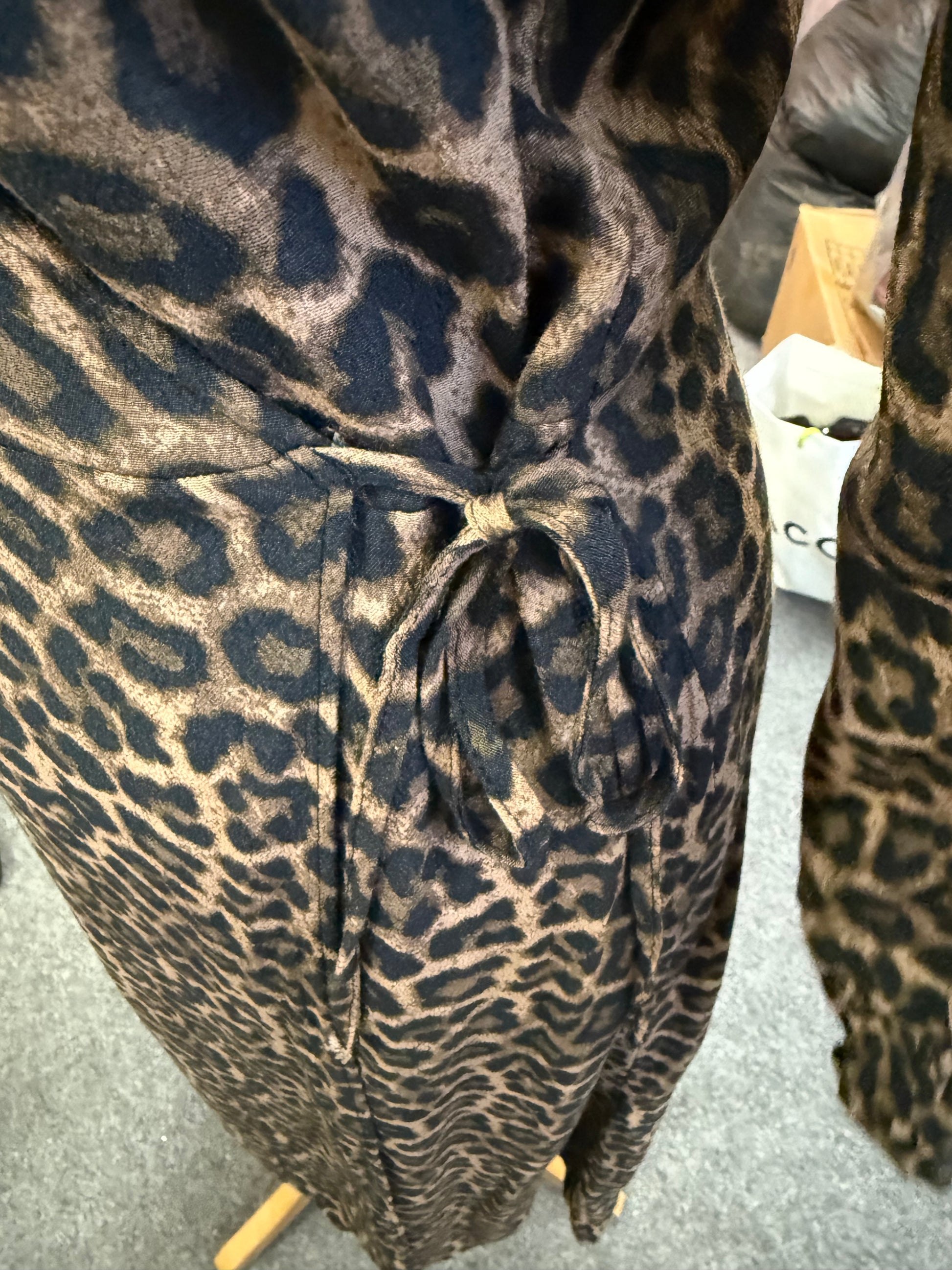 H&M leopard print wrap long sleeved dress
