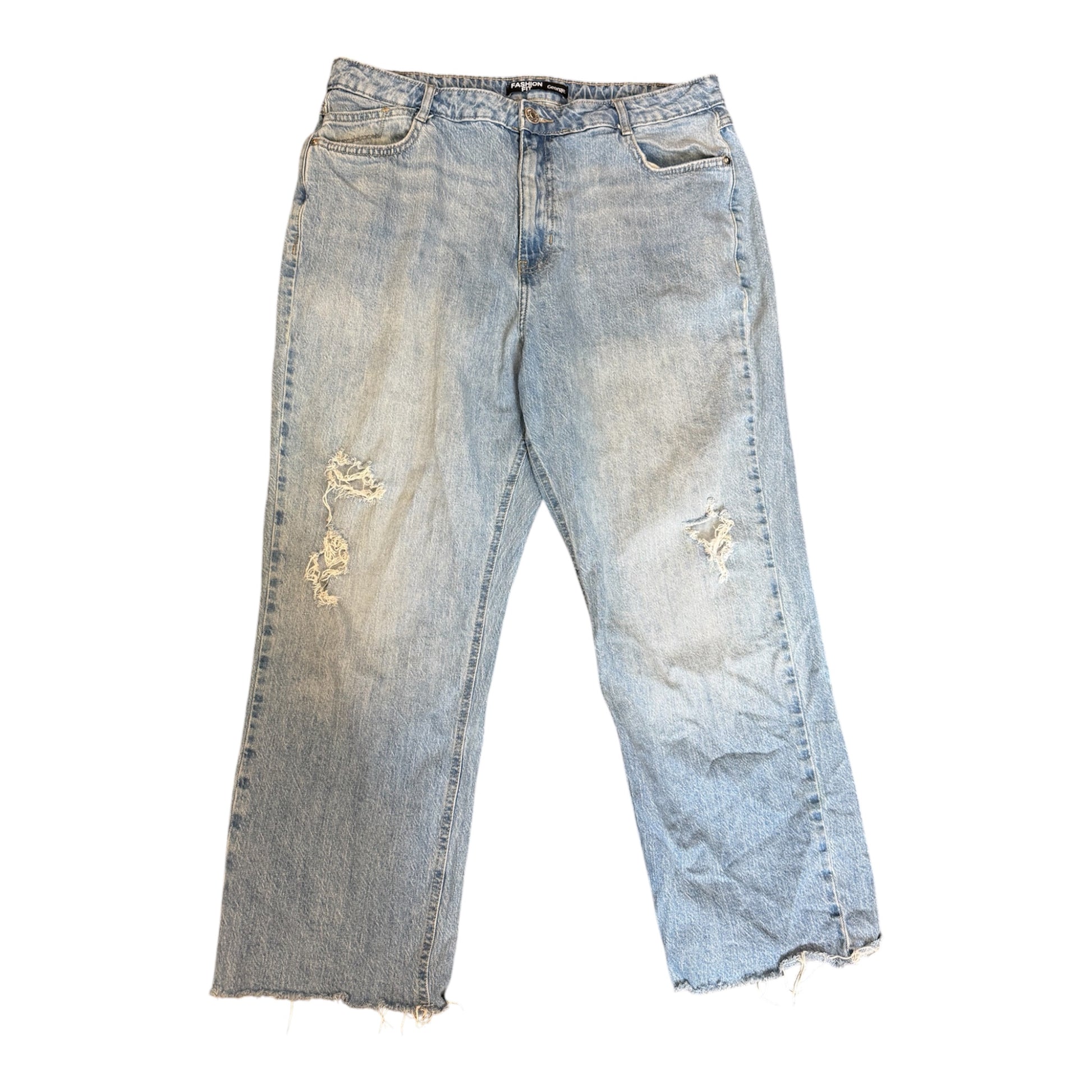 George fashion fit ripped light blue jeans