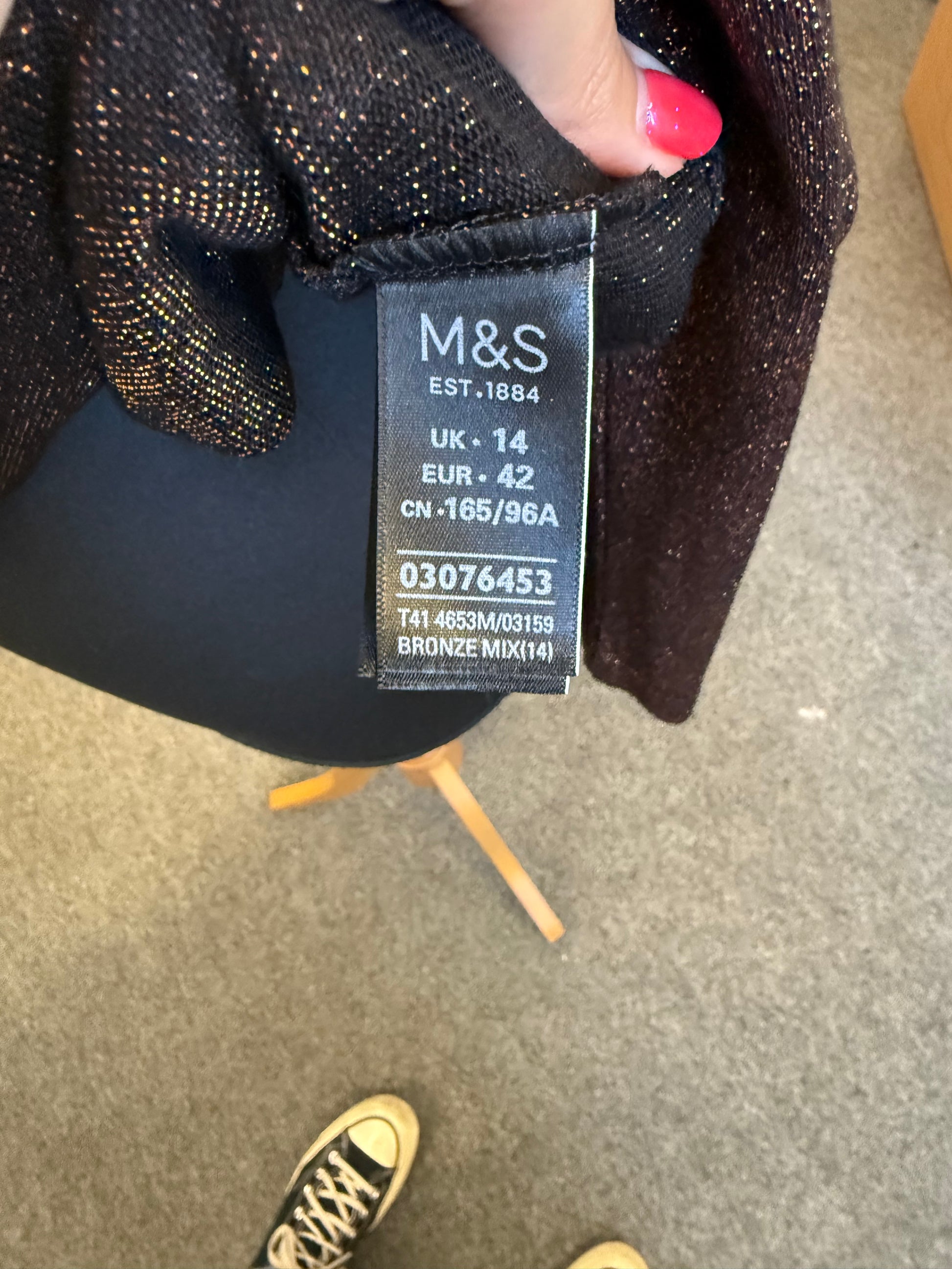 M&S sparkle cold shoulder high neck top