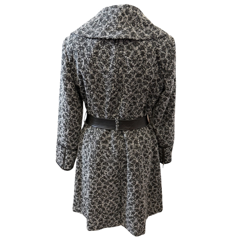 Per Una jacquard faux leather detail belted coat