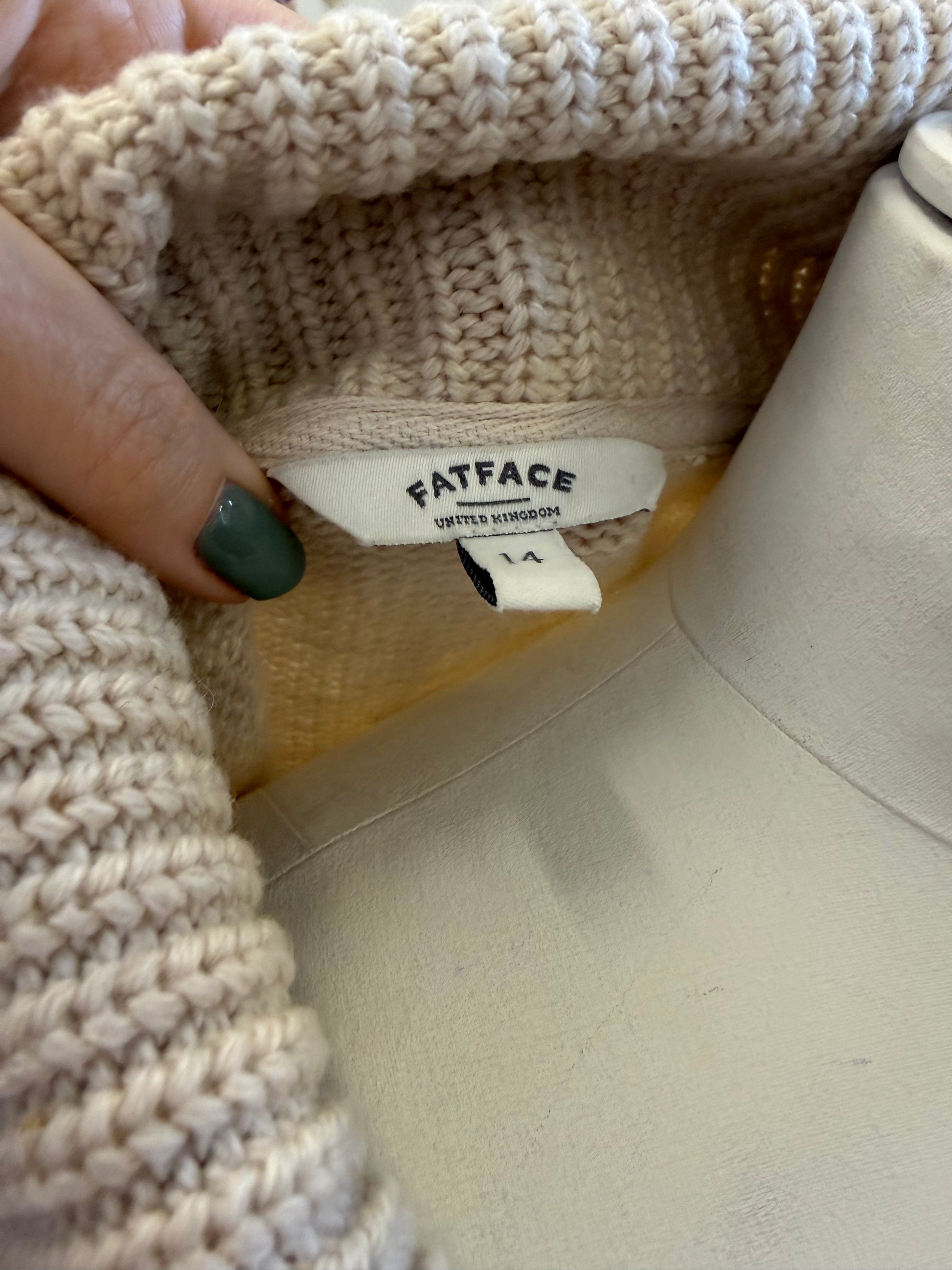 FatFace beige toggle knit cardigan