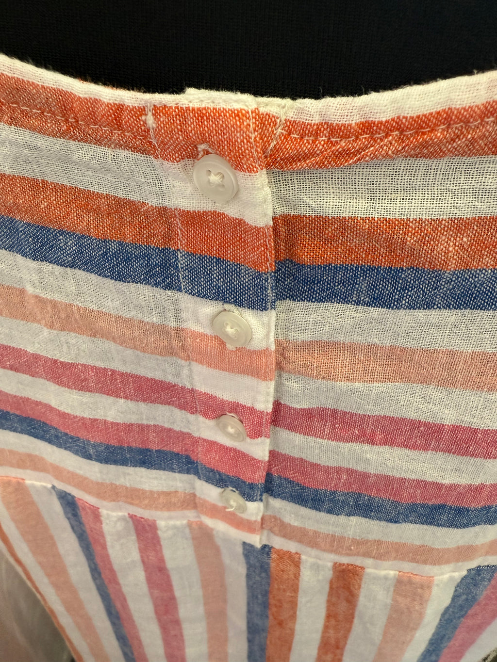 Roman stripe button back dress