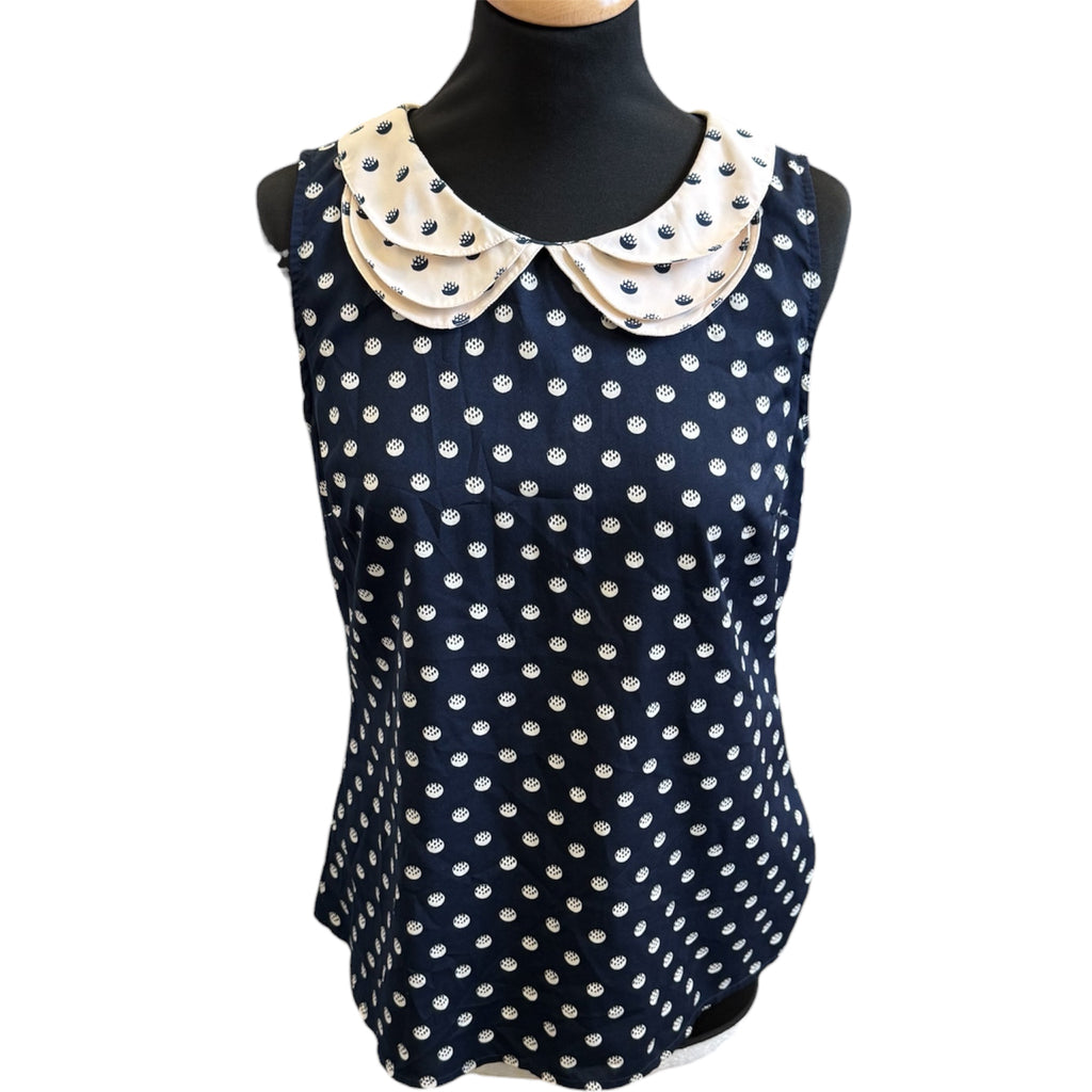 Oasis multi collar sleeveless button back blouse