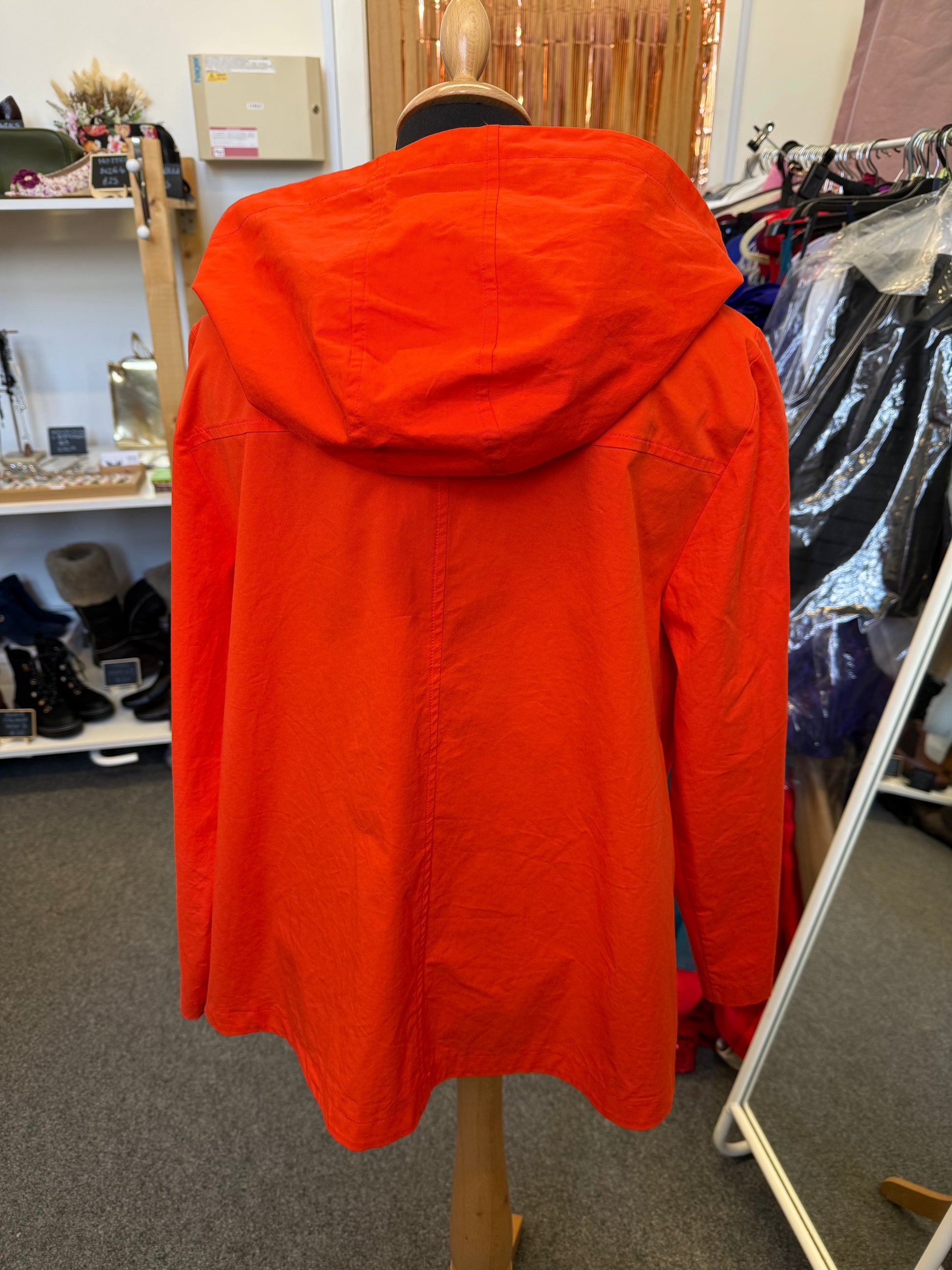Inco red hooded lightweight jacket