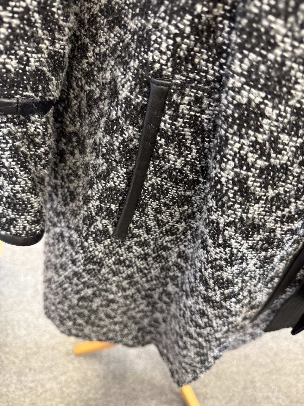 Per Una jacquard faux leather detail belted coat