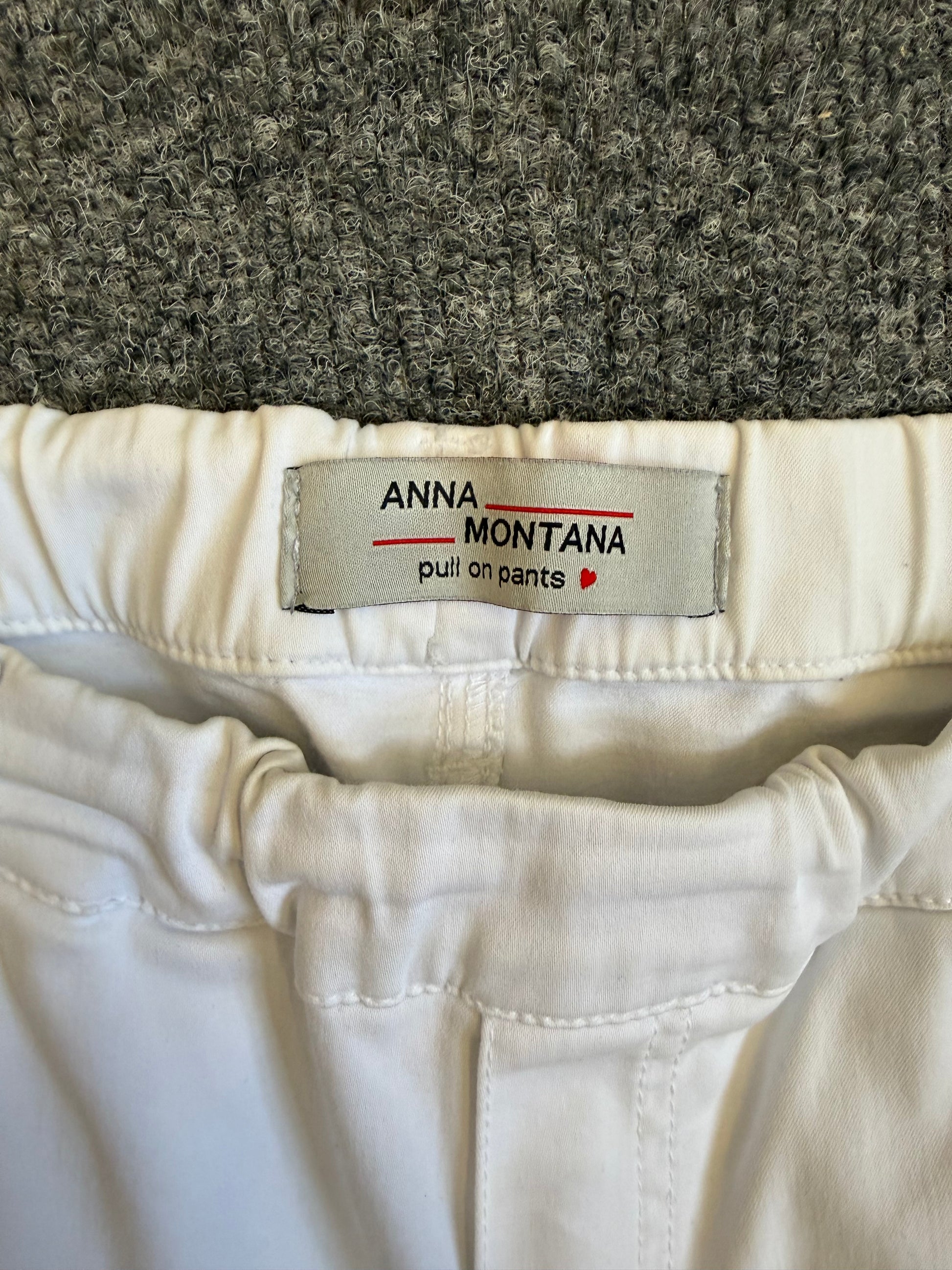 Anna Montana white crop zip bottom trousers