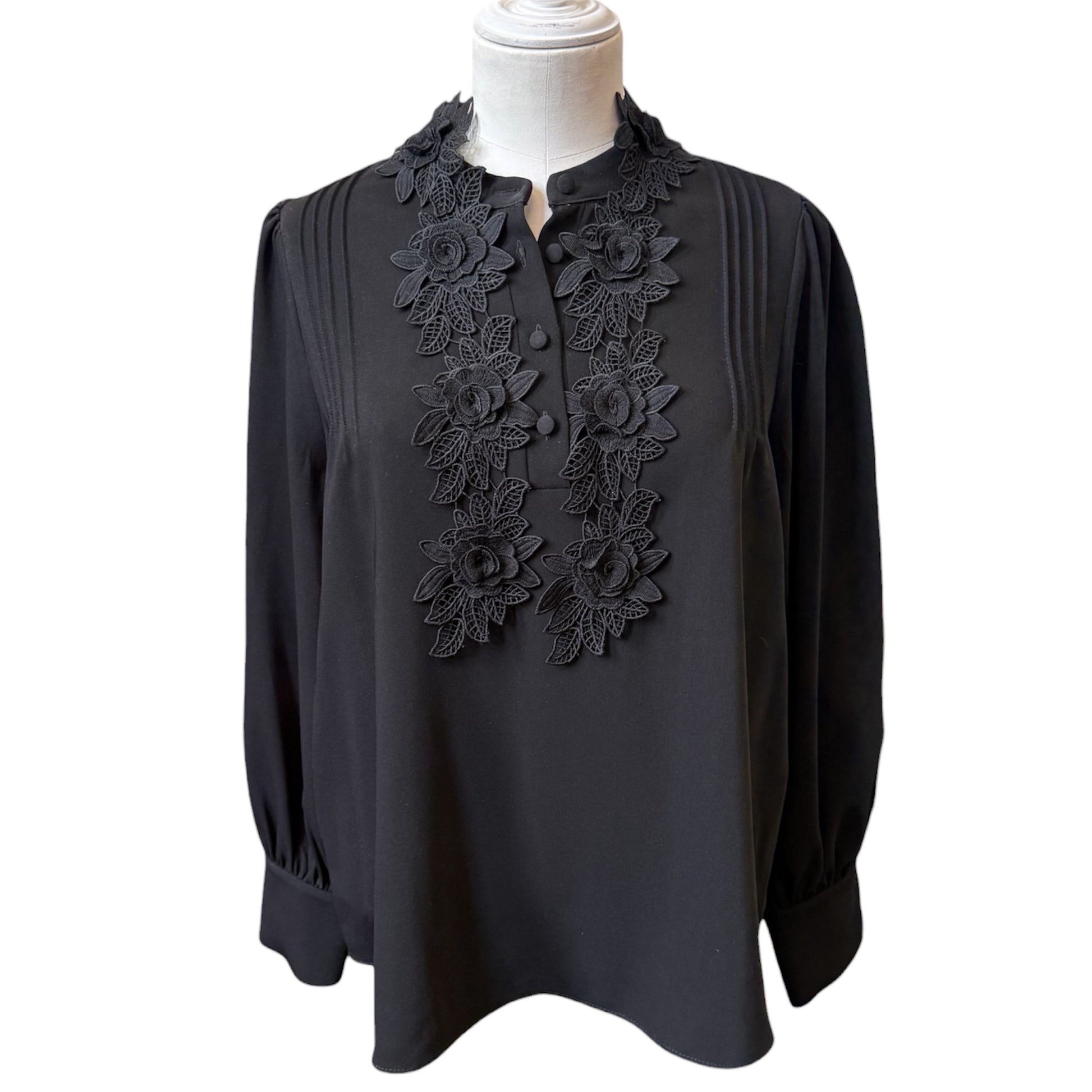 Friends Like These flower embellished long sleeve blouse