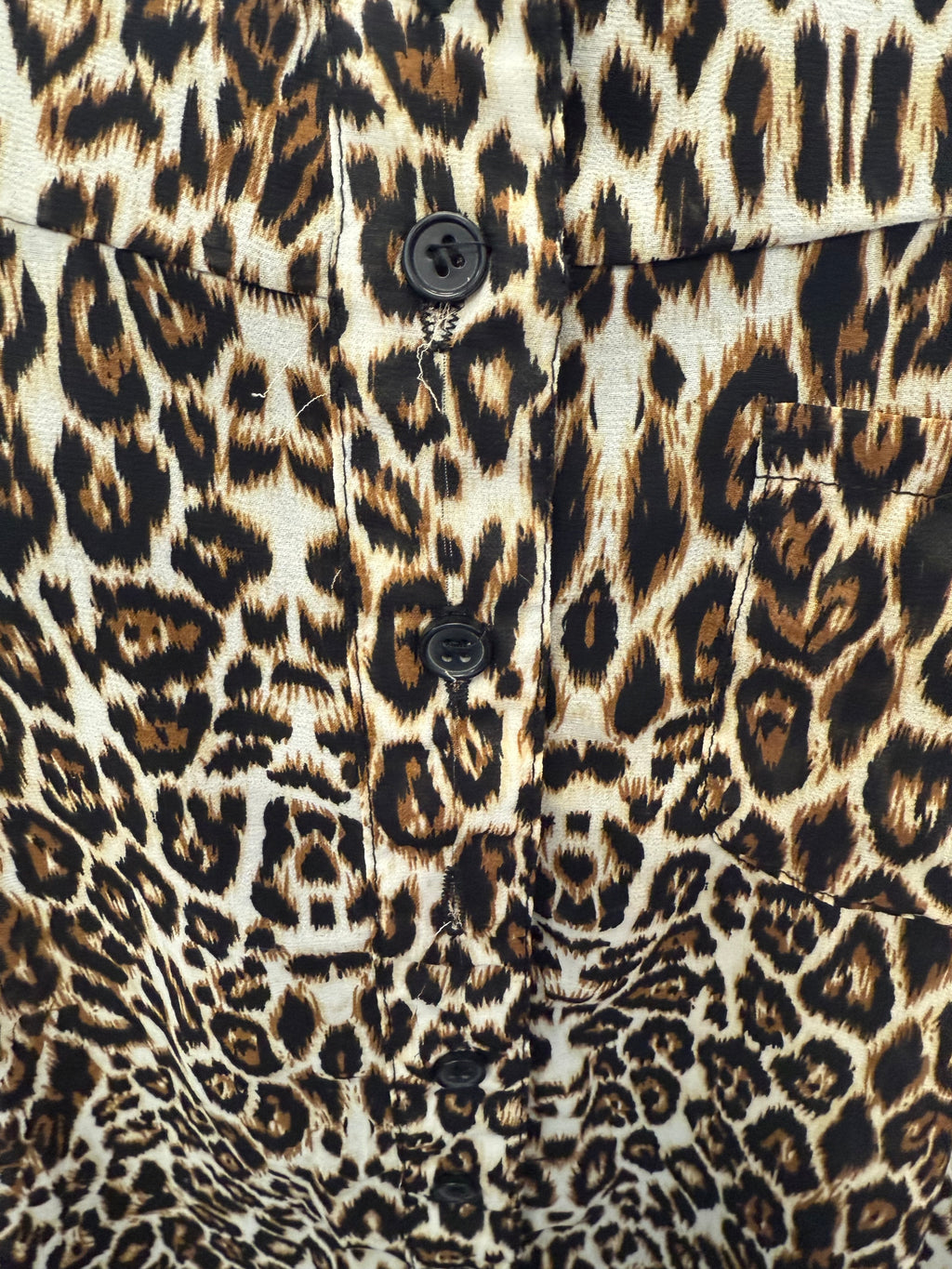 Red London animal print button blouse