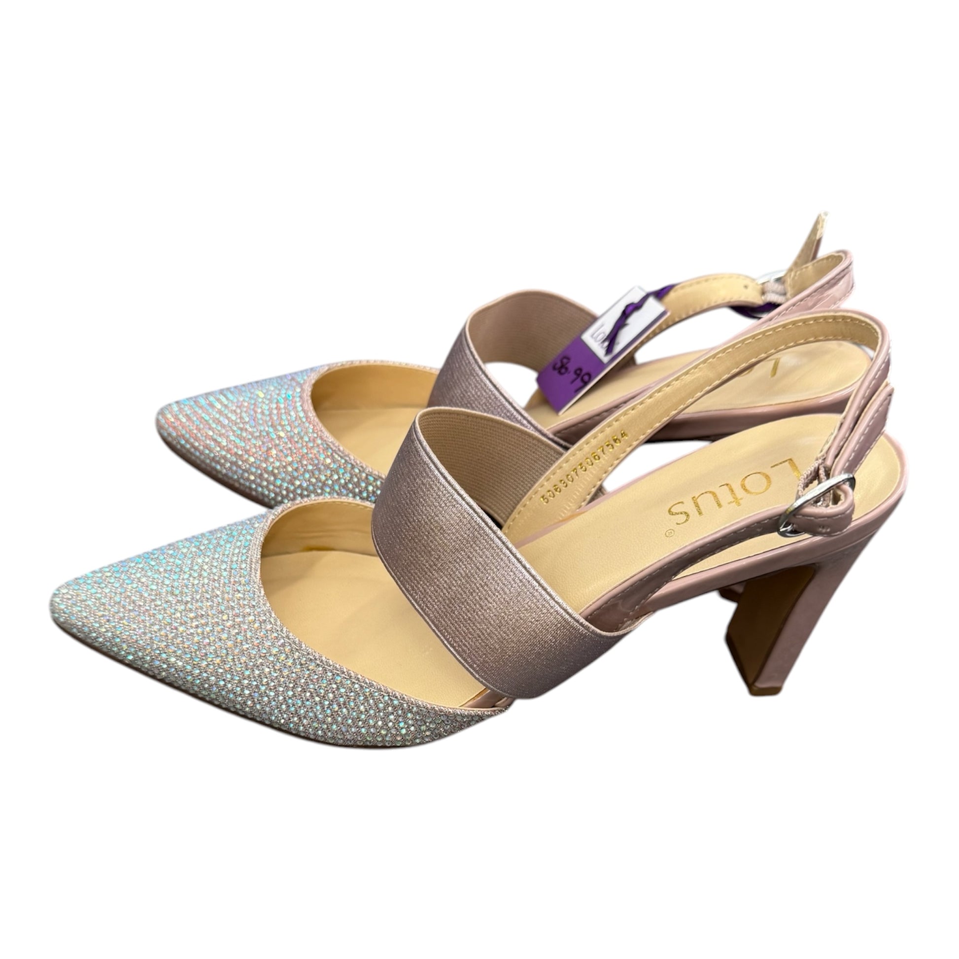 Lotus diamanté sling back heels