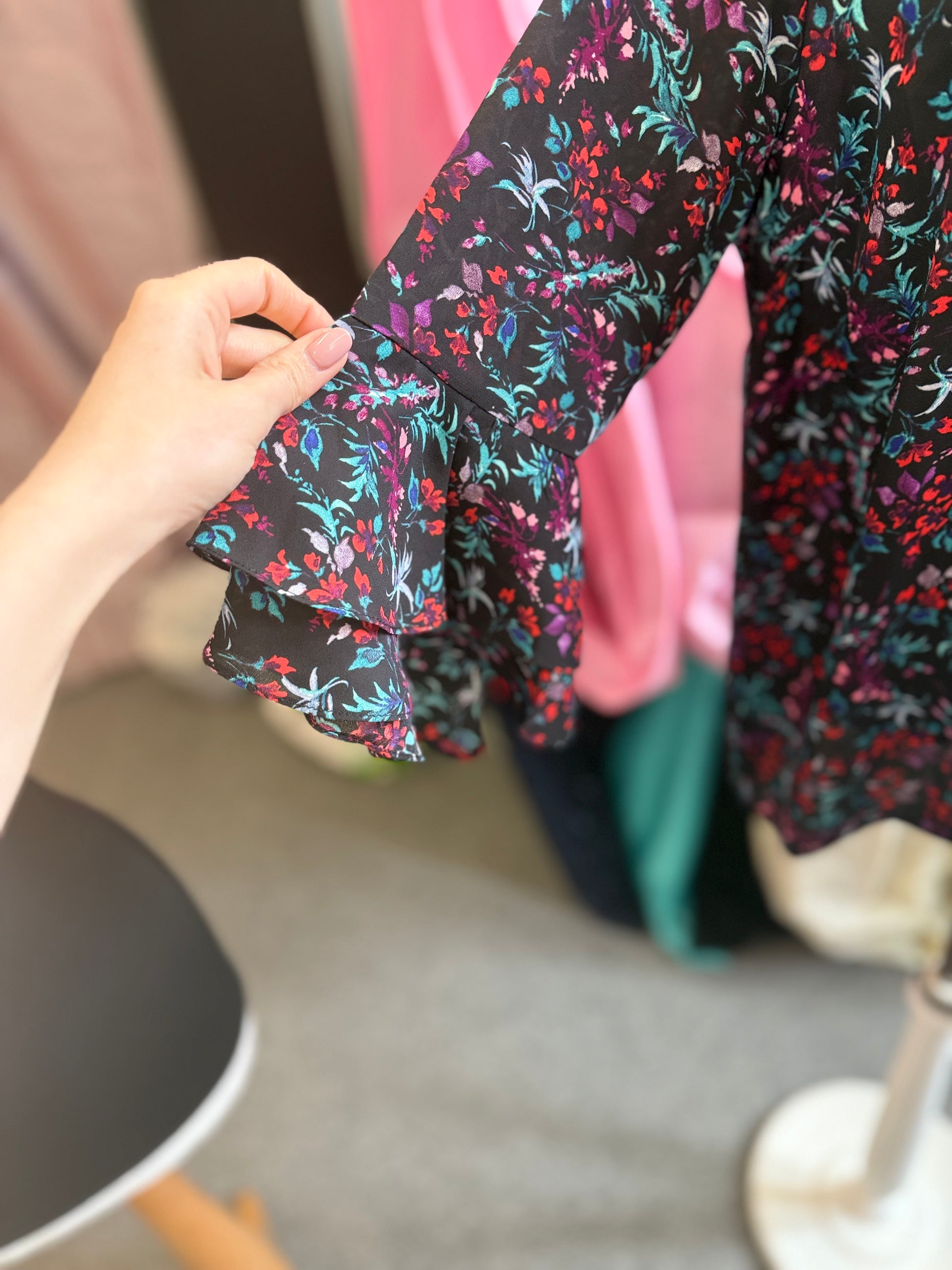 Dorothy Perkins floral frill sleeve blouse