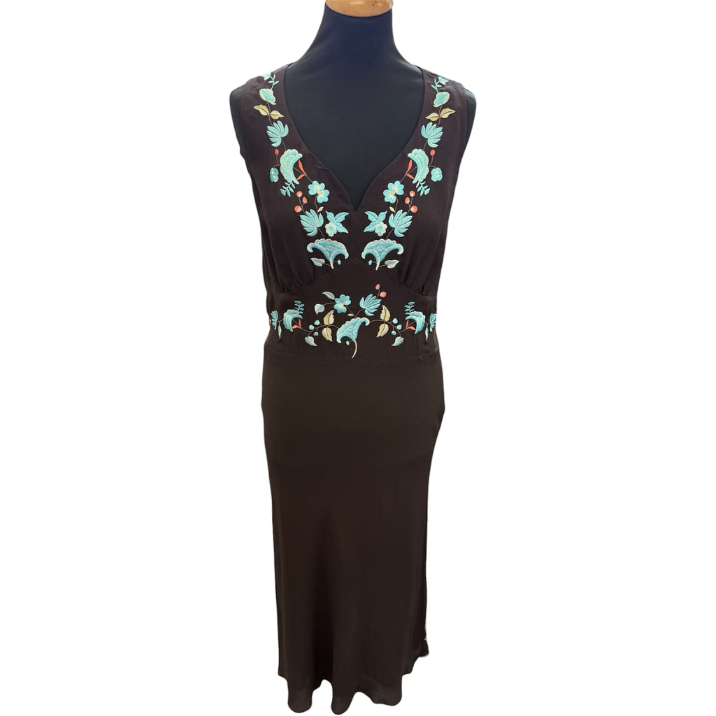 Kaliko embroidered occasion dress with matching scarf