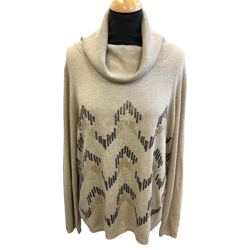 Oscar B sequin detail rollneck jumper