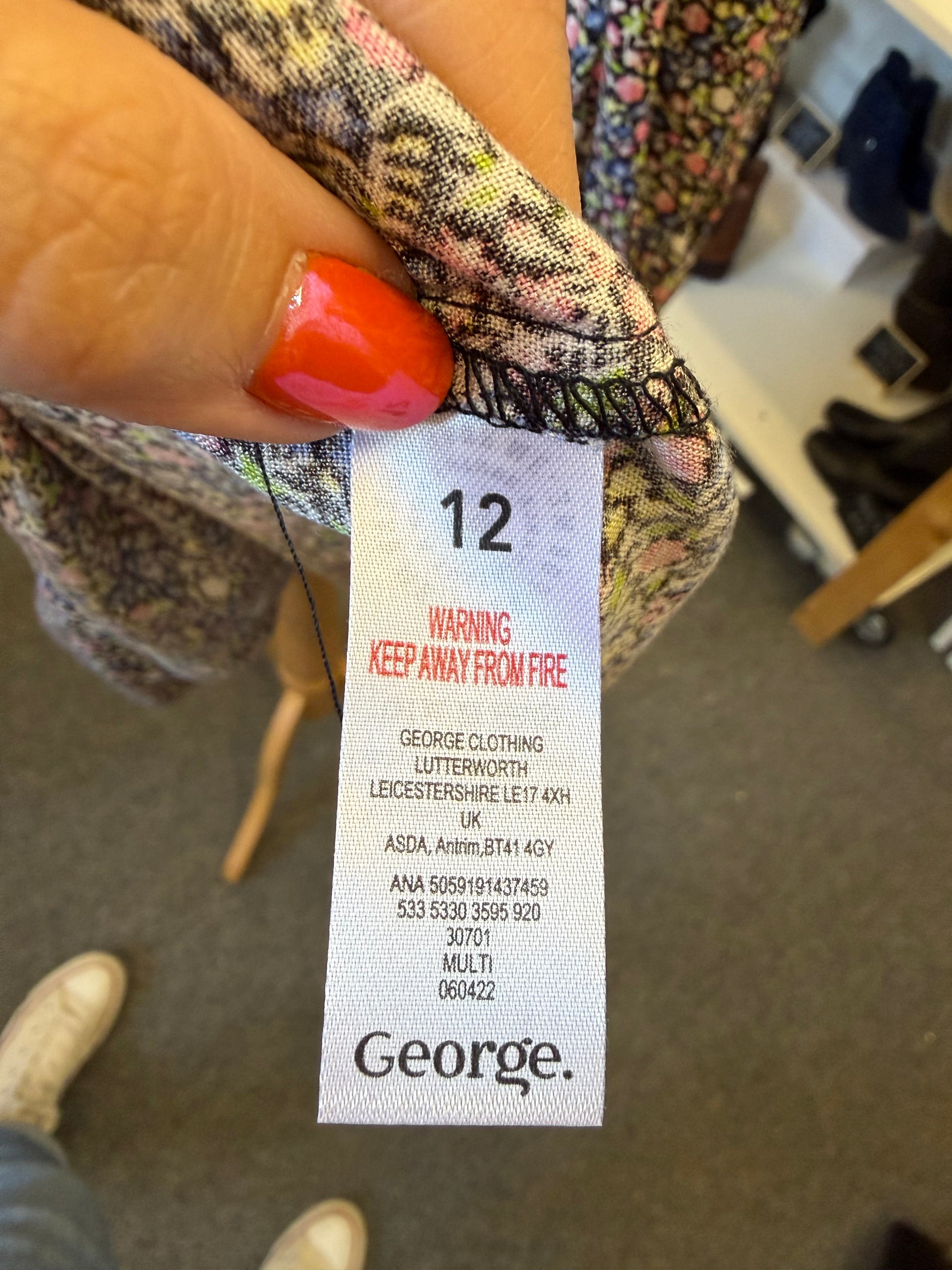 George floral tie sleeve mini dress