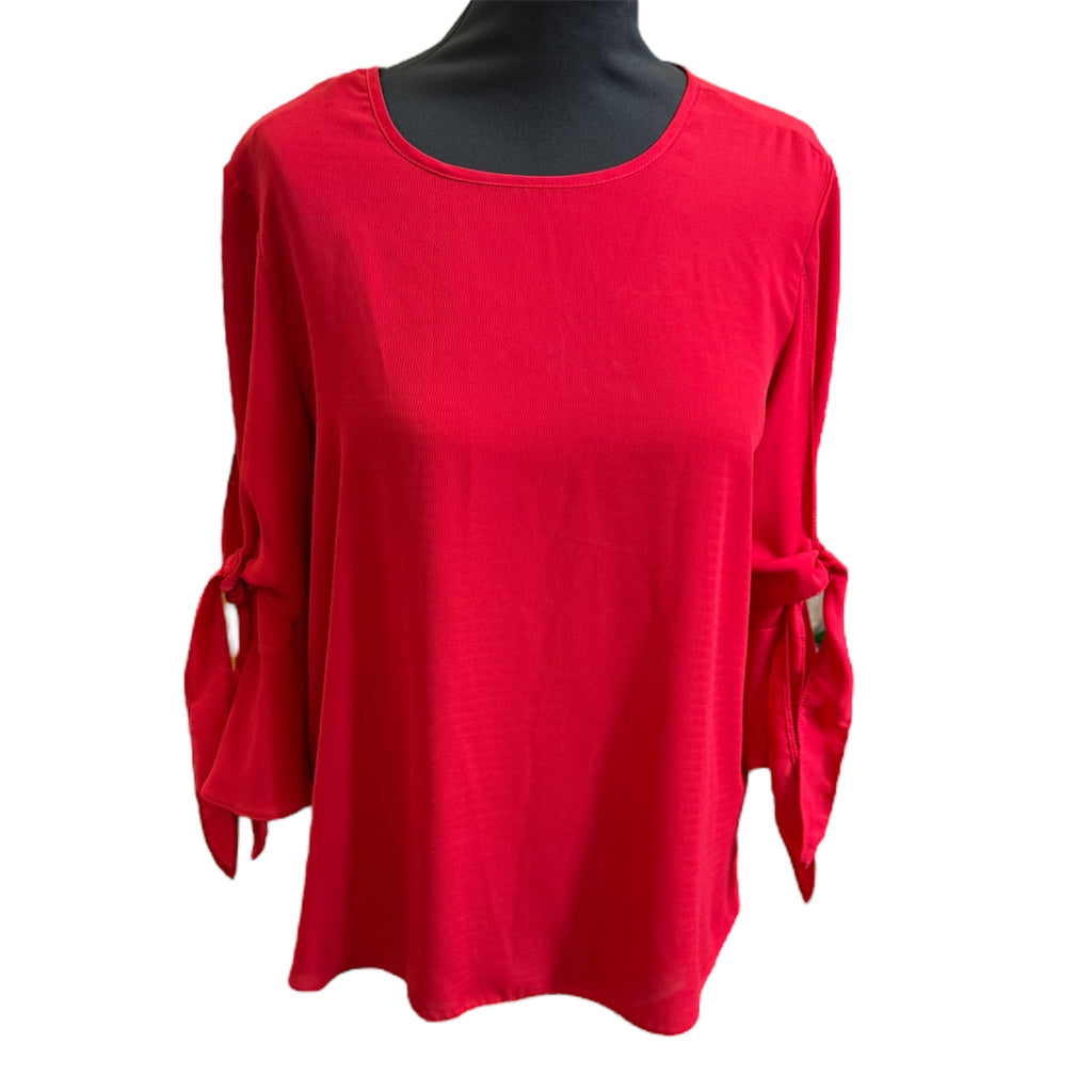 Papaya frill tie sleeve top