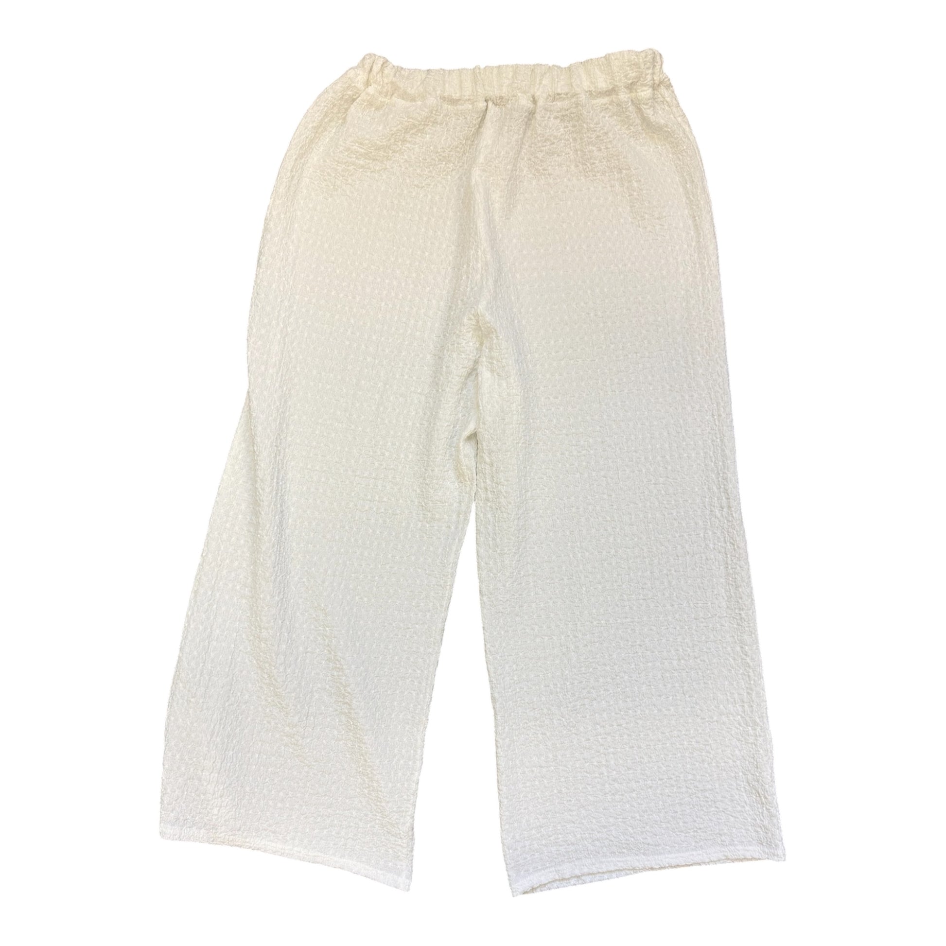 Al Paradise white wide leg crinkle crop trousers
