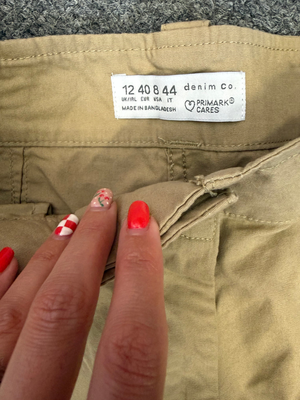 Primark beige wide leg cargo style trousers