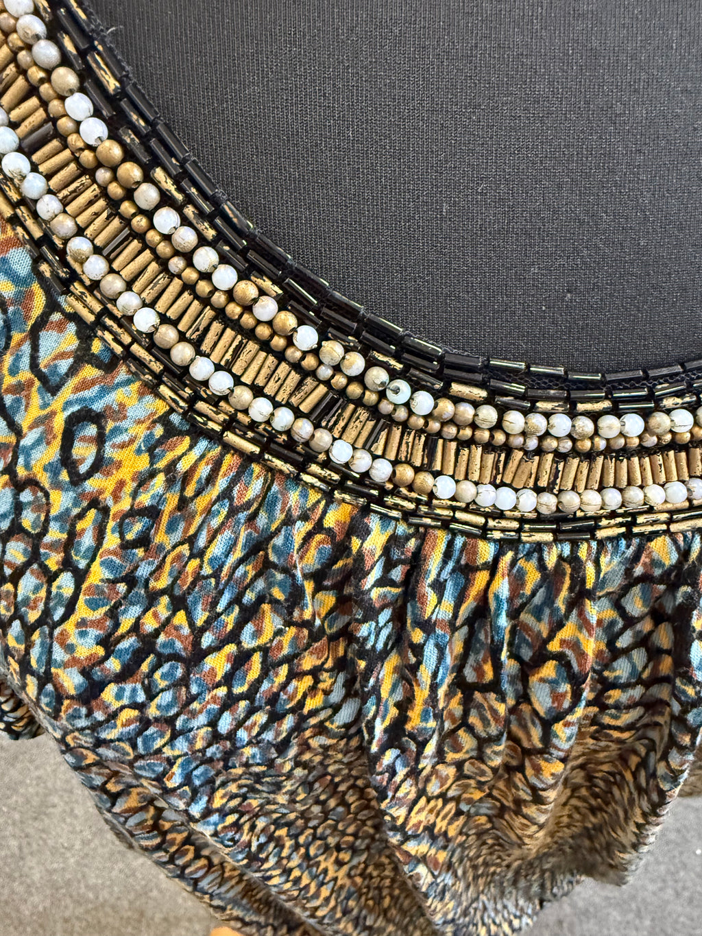 Dorothy Perkins bead detail animal print top