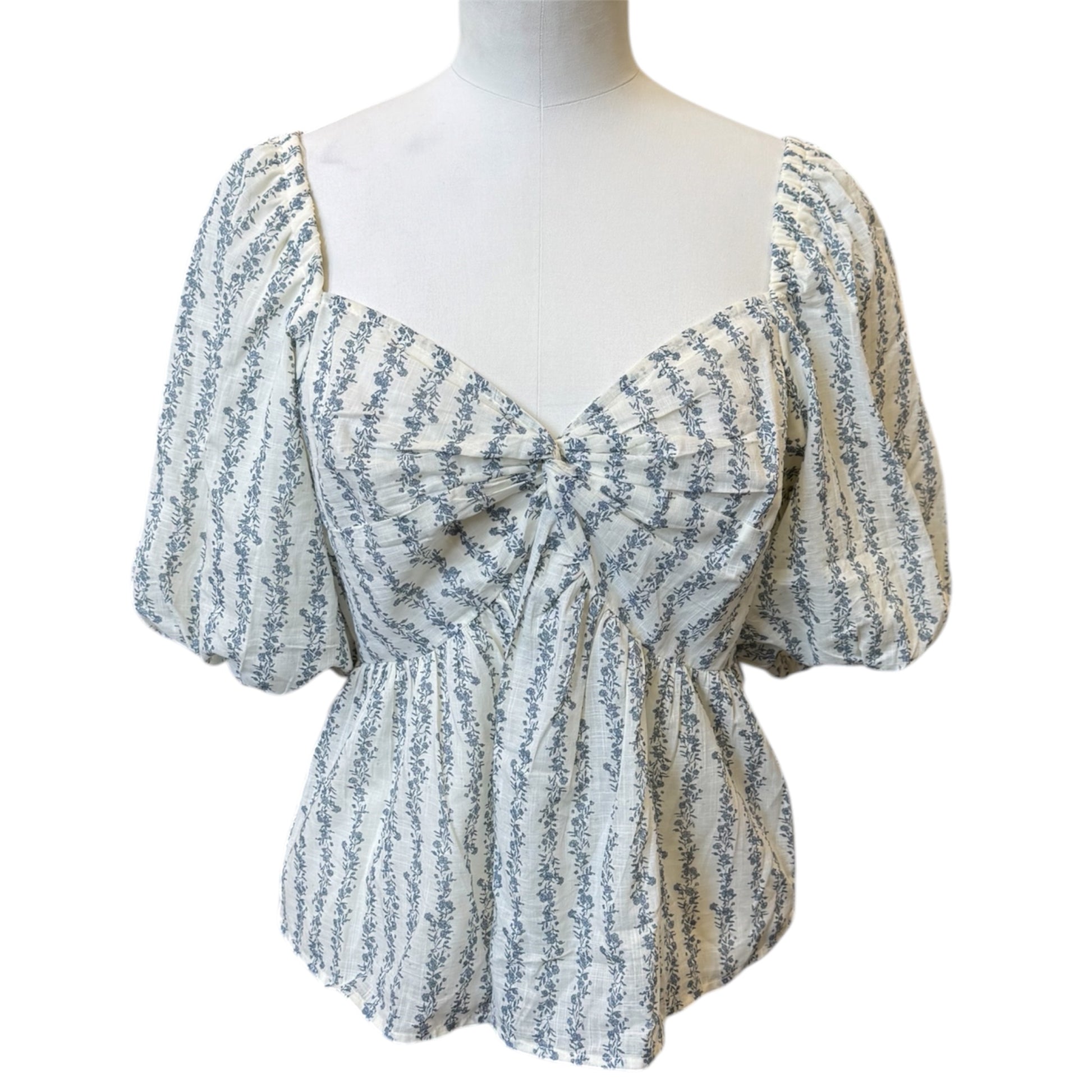 New Look pouffe sleeve cross front top
