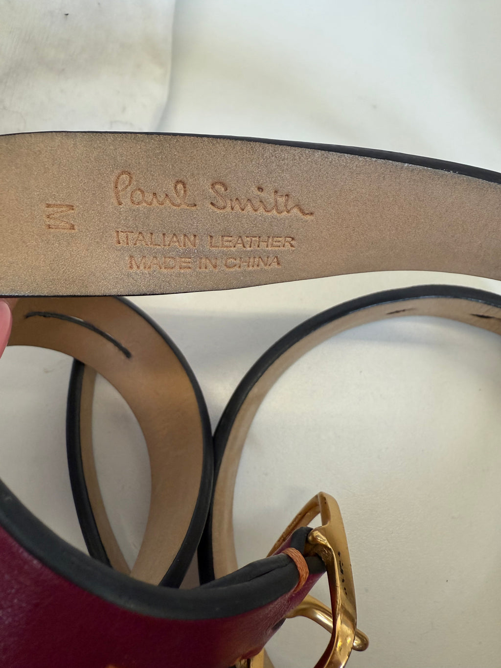 Paul Smith gold buckle belt