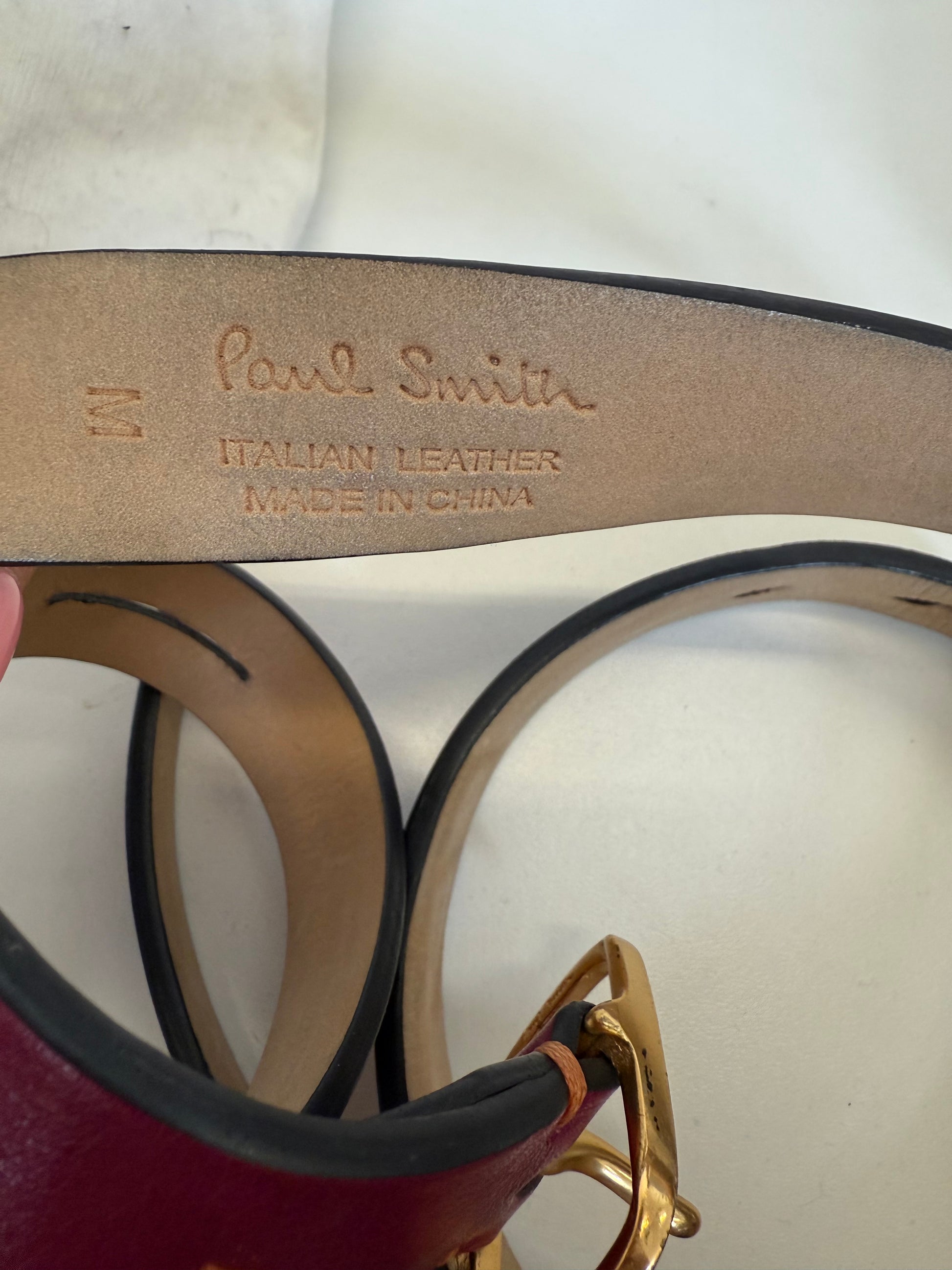 Paul Smith gold buckle belt