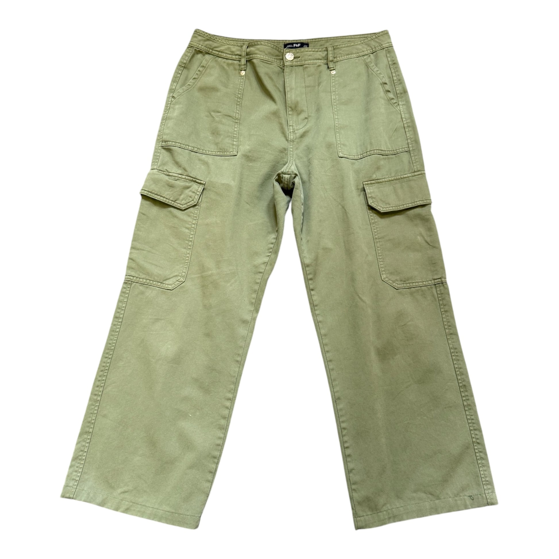 F&F khaki wide leg cargos
