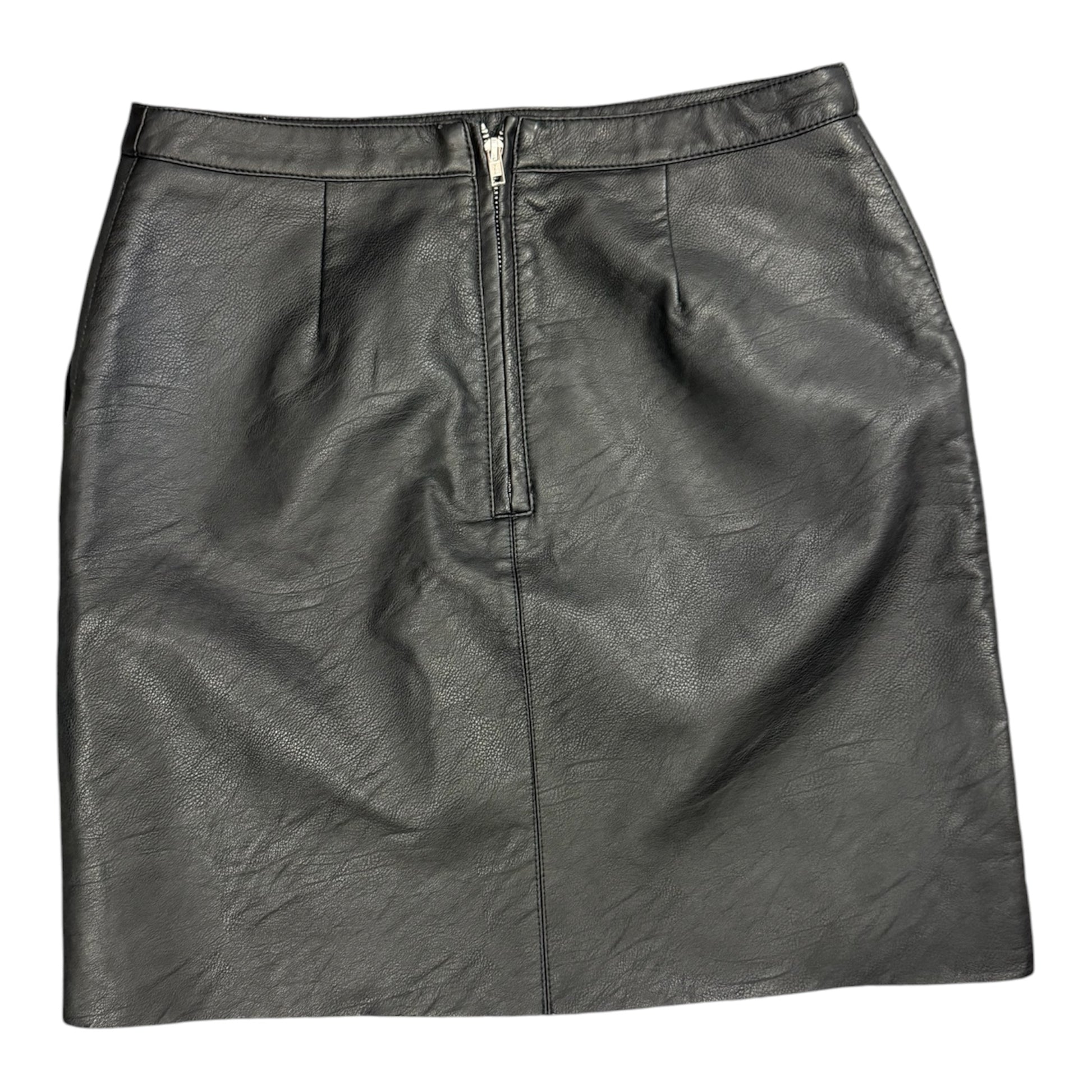 Warehouse black pleather mini skirt