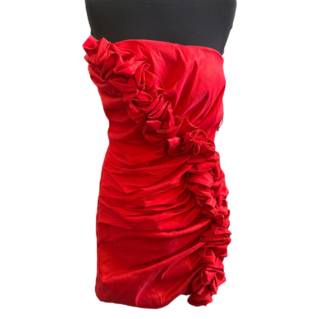Prom Idol strapless ruffle mini occasion dress