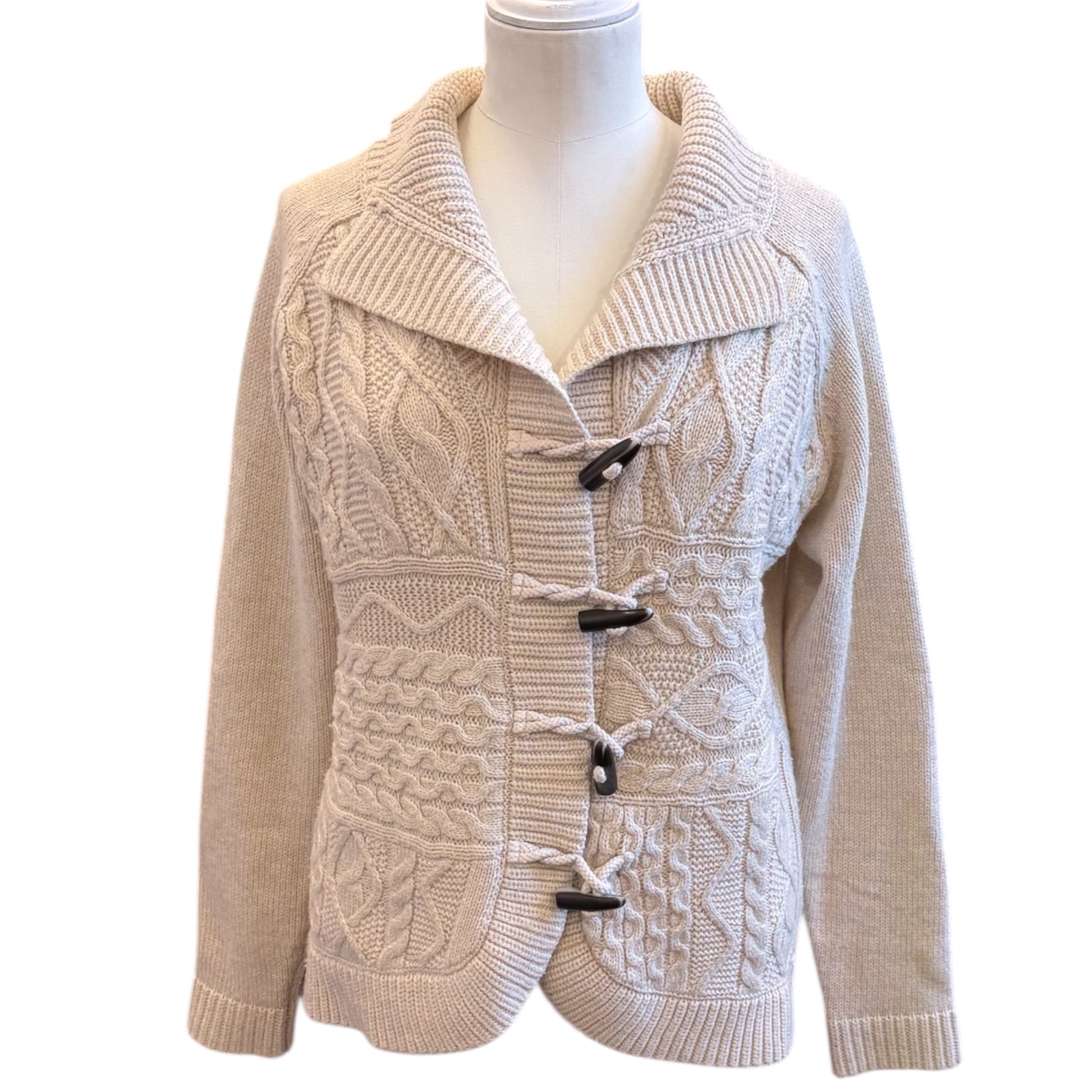 FatFace beige toggle knit cardigan
