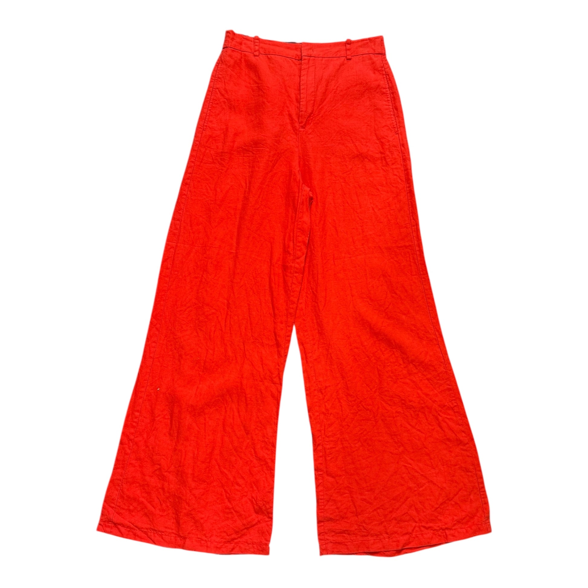 Zara red high waist wide leg trousers