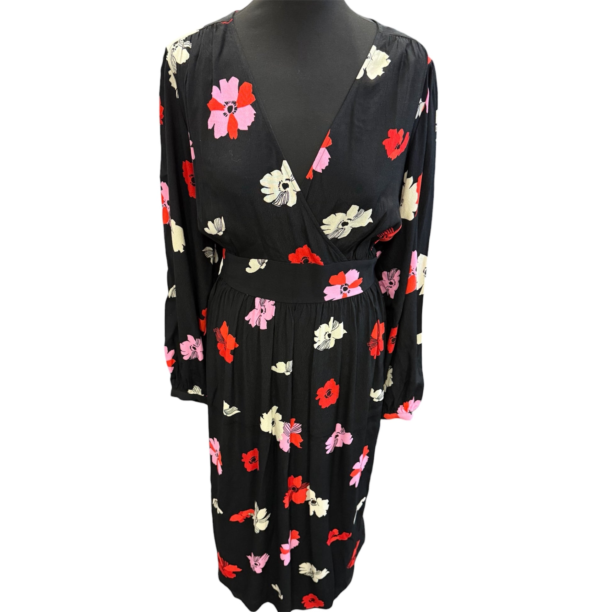 M&S floral long sleeved long dress
