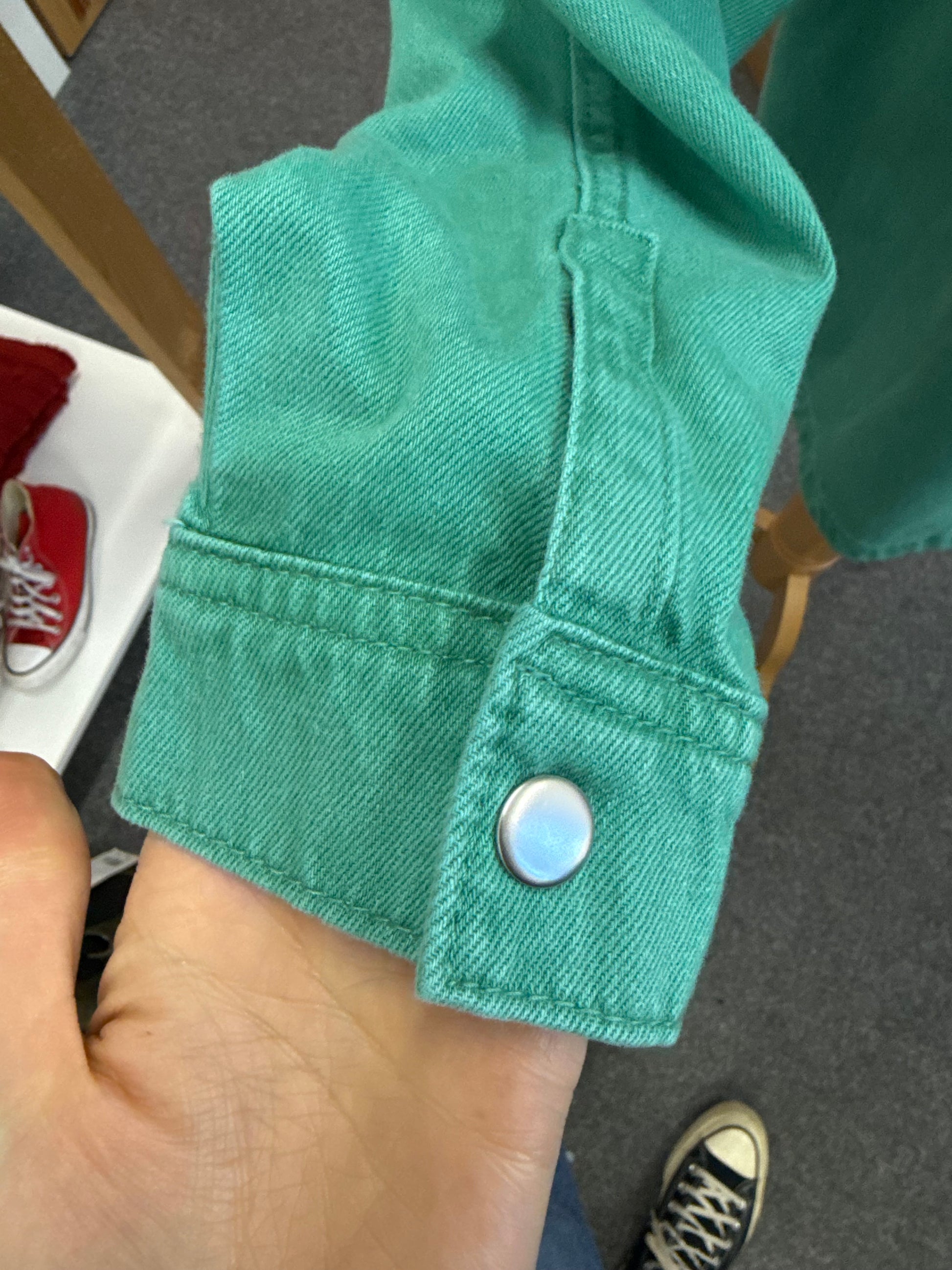 F&F green boxy denim jacket