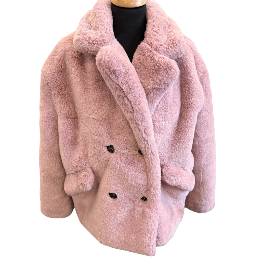 Oasis pink faux fur jacket