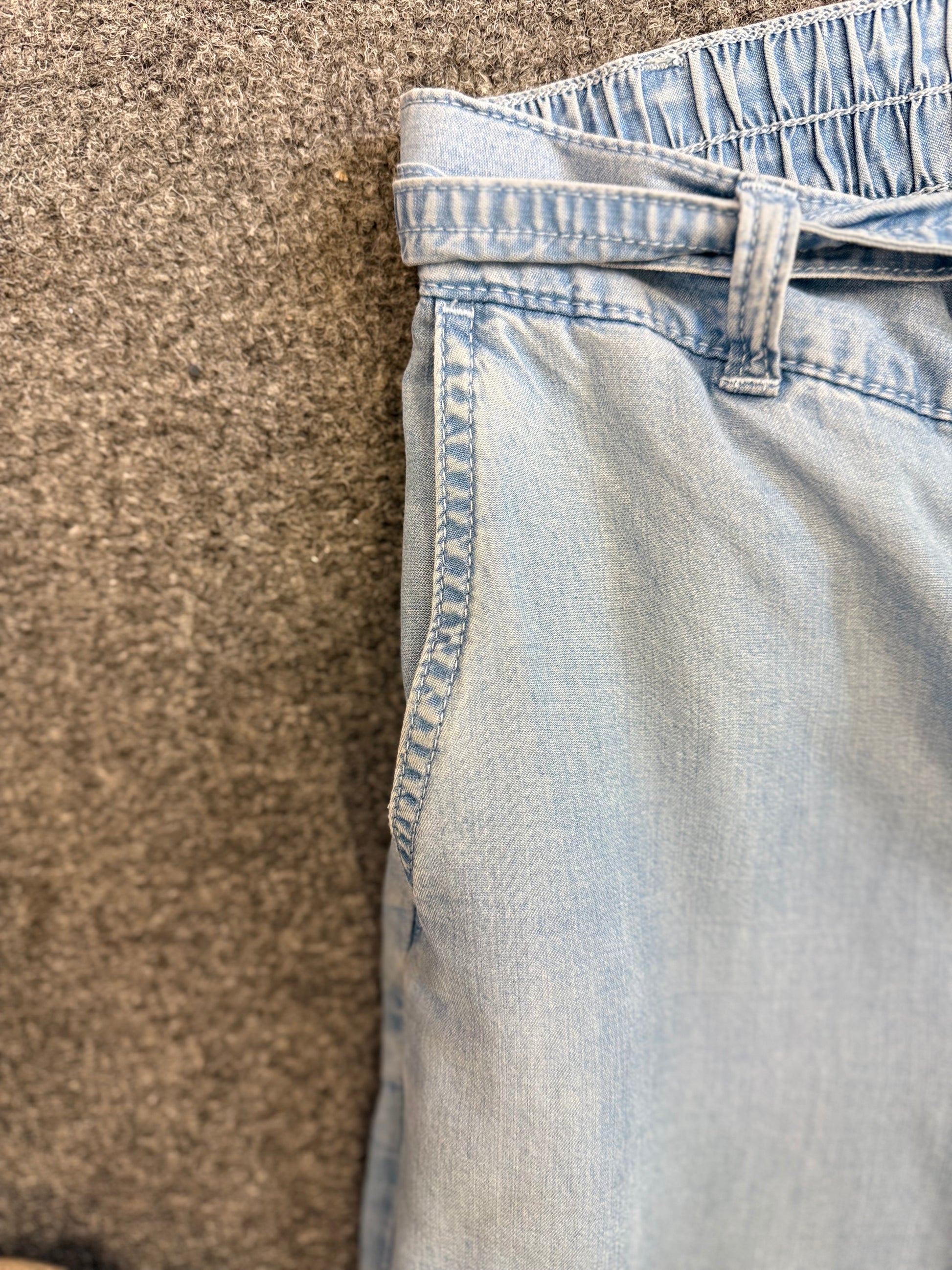 Next wide leg denim culottes with matching tie belt