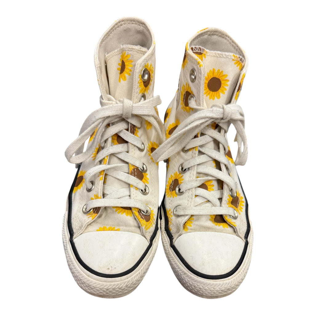 Converse sunflower print high top trainers