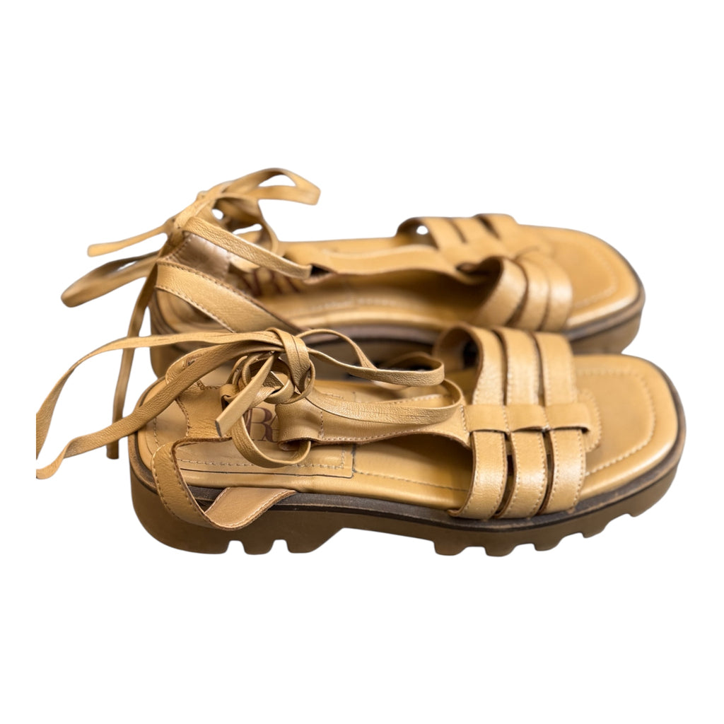 Zara brown chunky strappy sandals