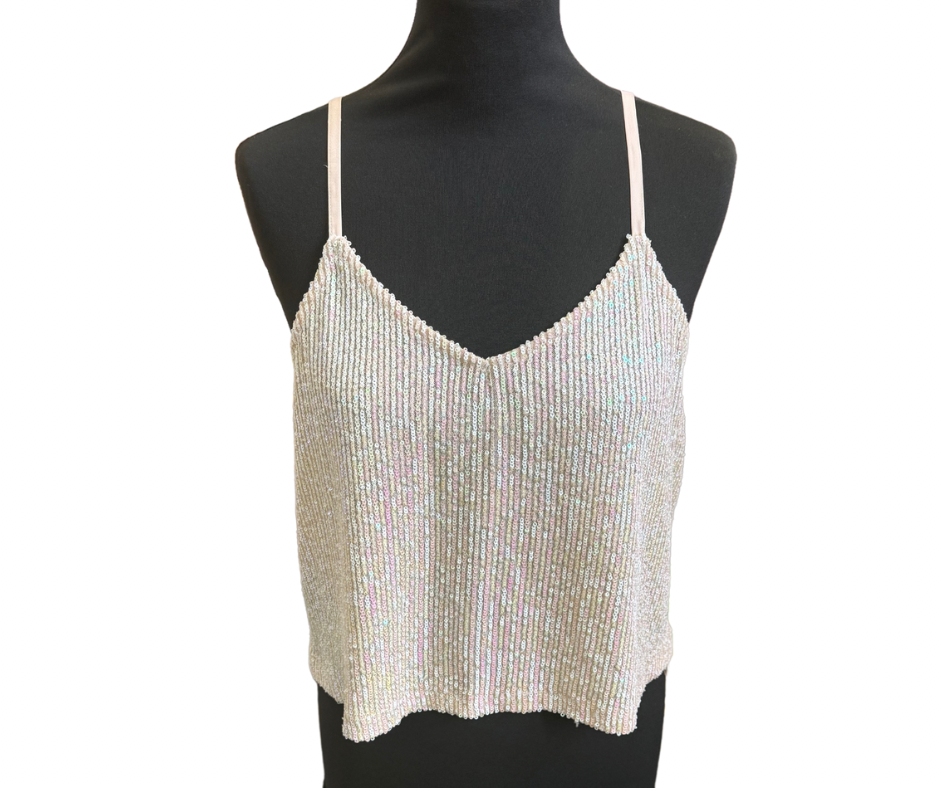 Primark sequin crop strappy top