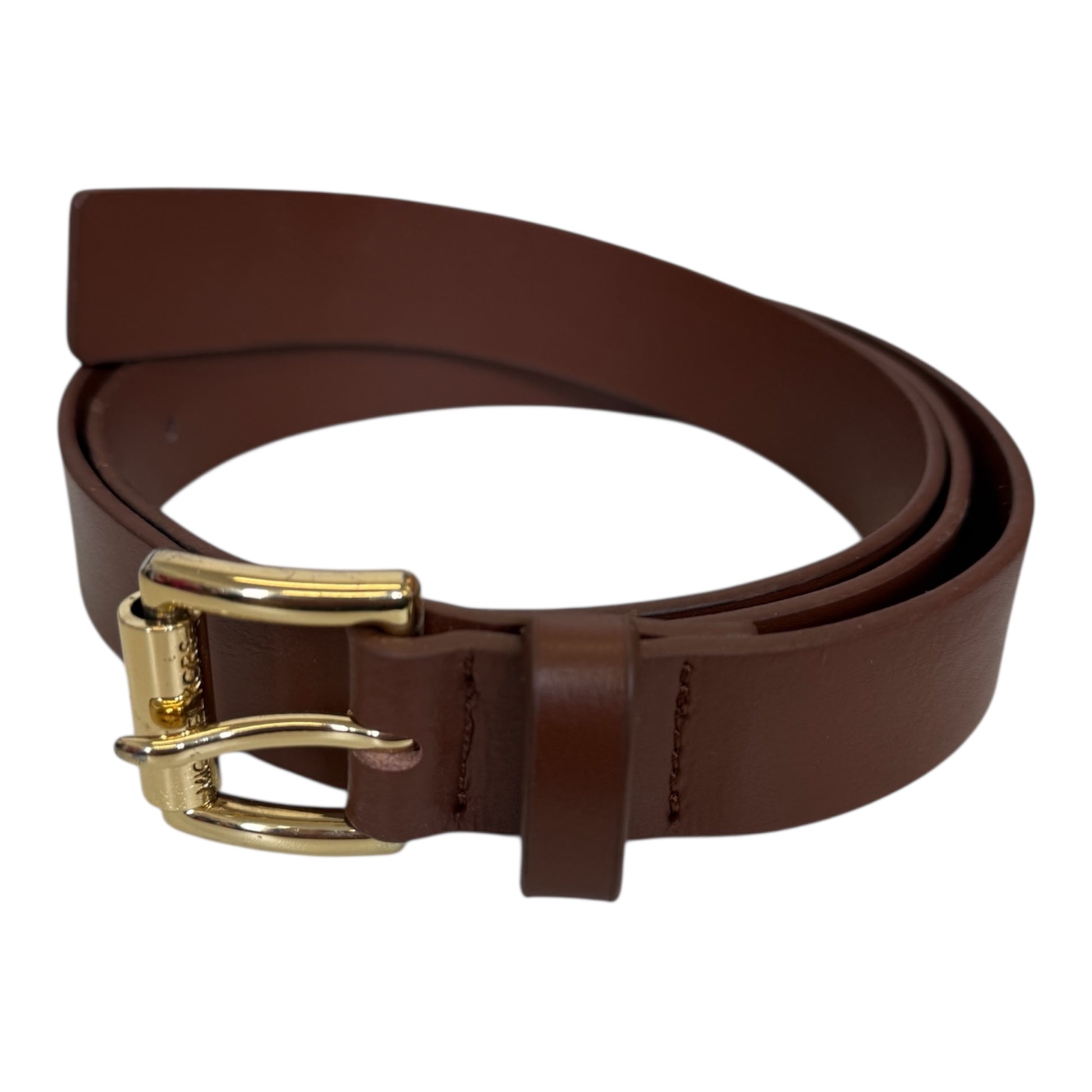 Michael Kors gold buckled brown leather belt