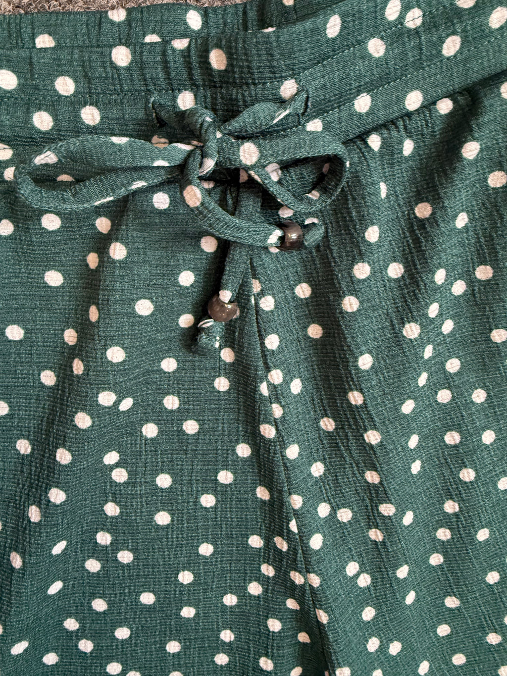 Nutmeg polka dot wide leg cropped trousers