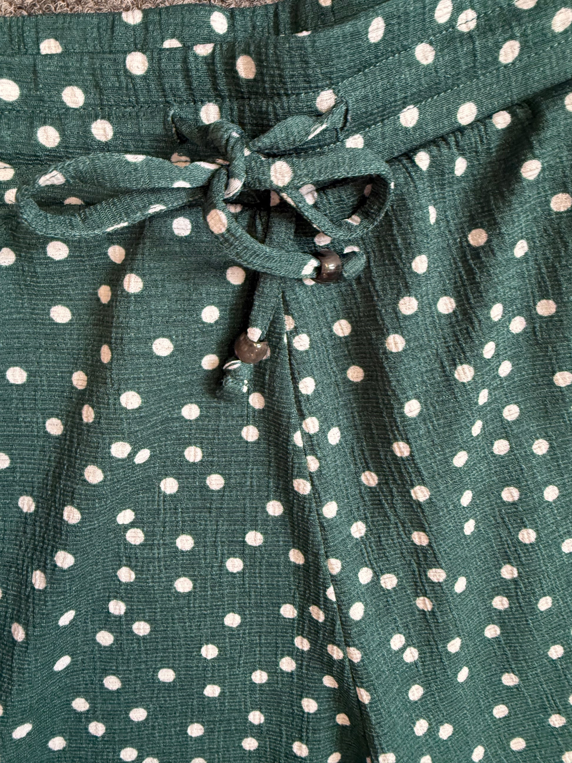 Nutmeg polka dot wide leg cropped trousers