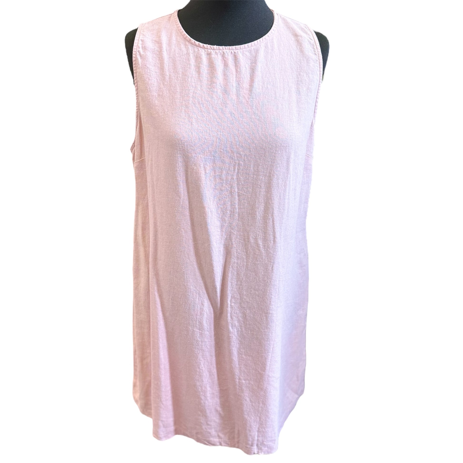TU pink linen mini dress