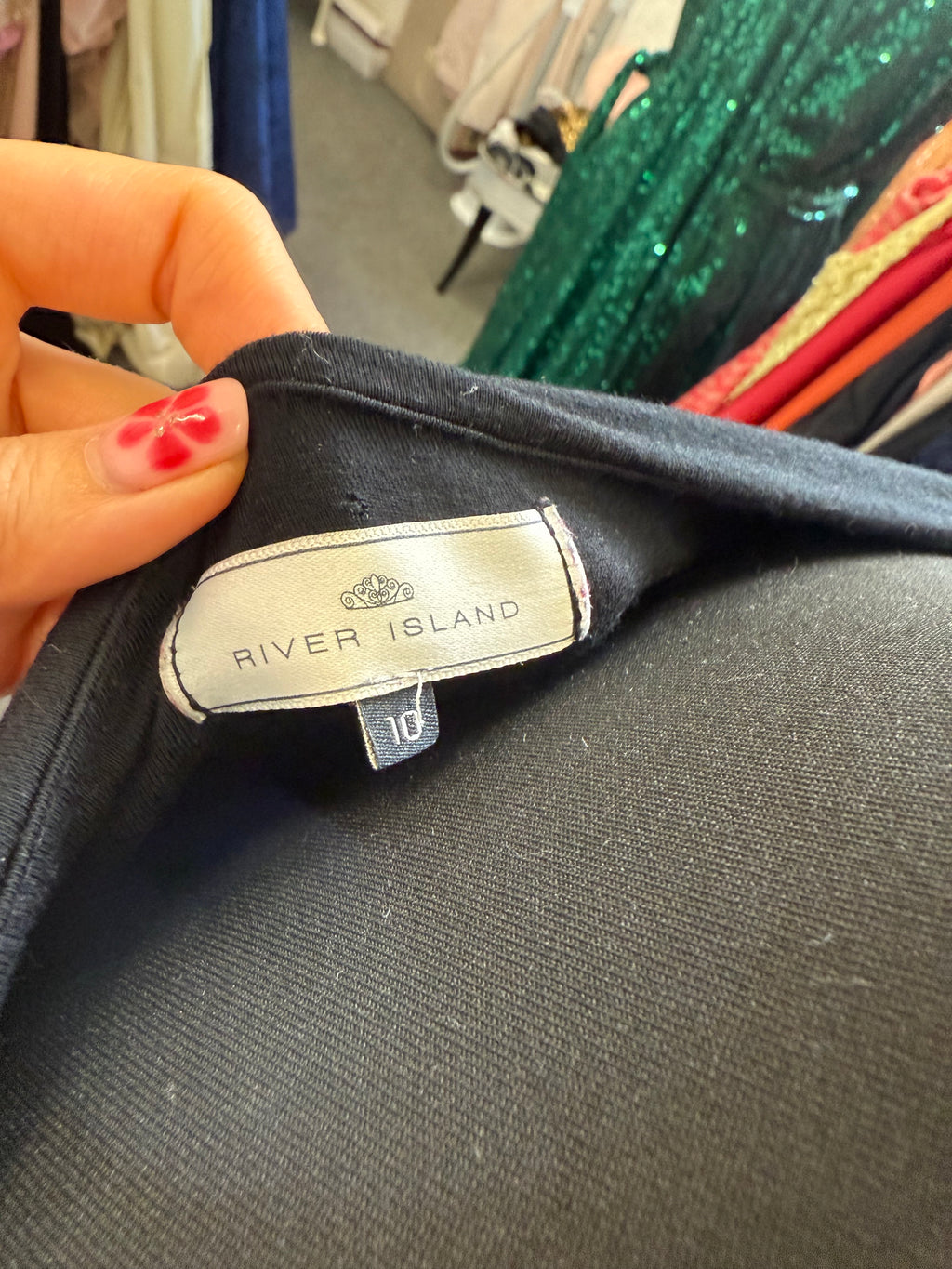 River Island black scoop neck mini dress