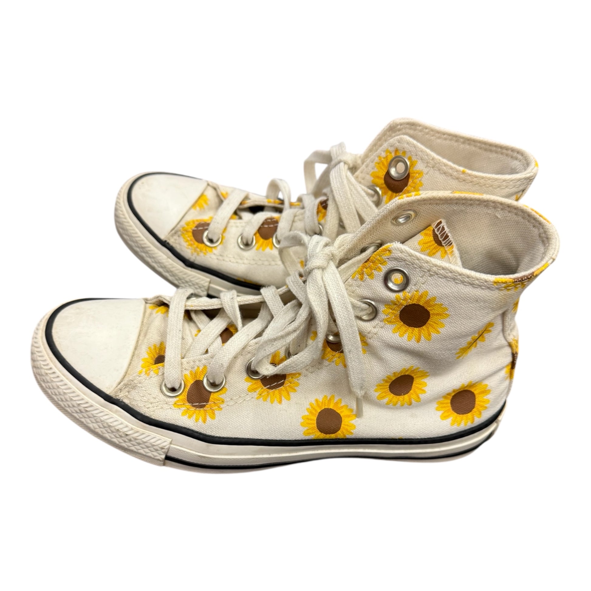 Converse sunflower print high top trainers