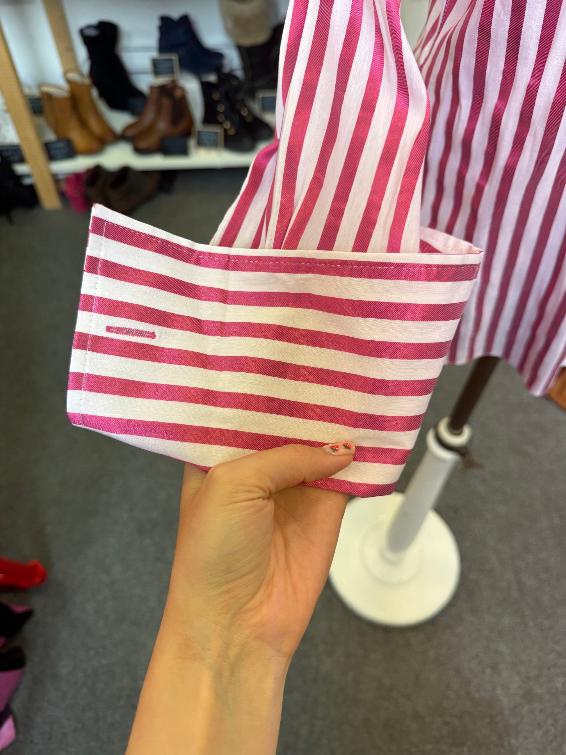 M&S pink stripe large cuff shirt