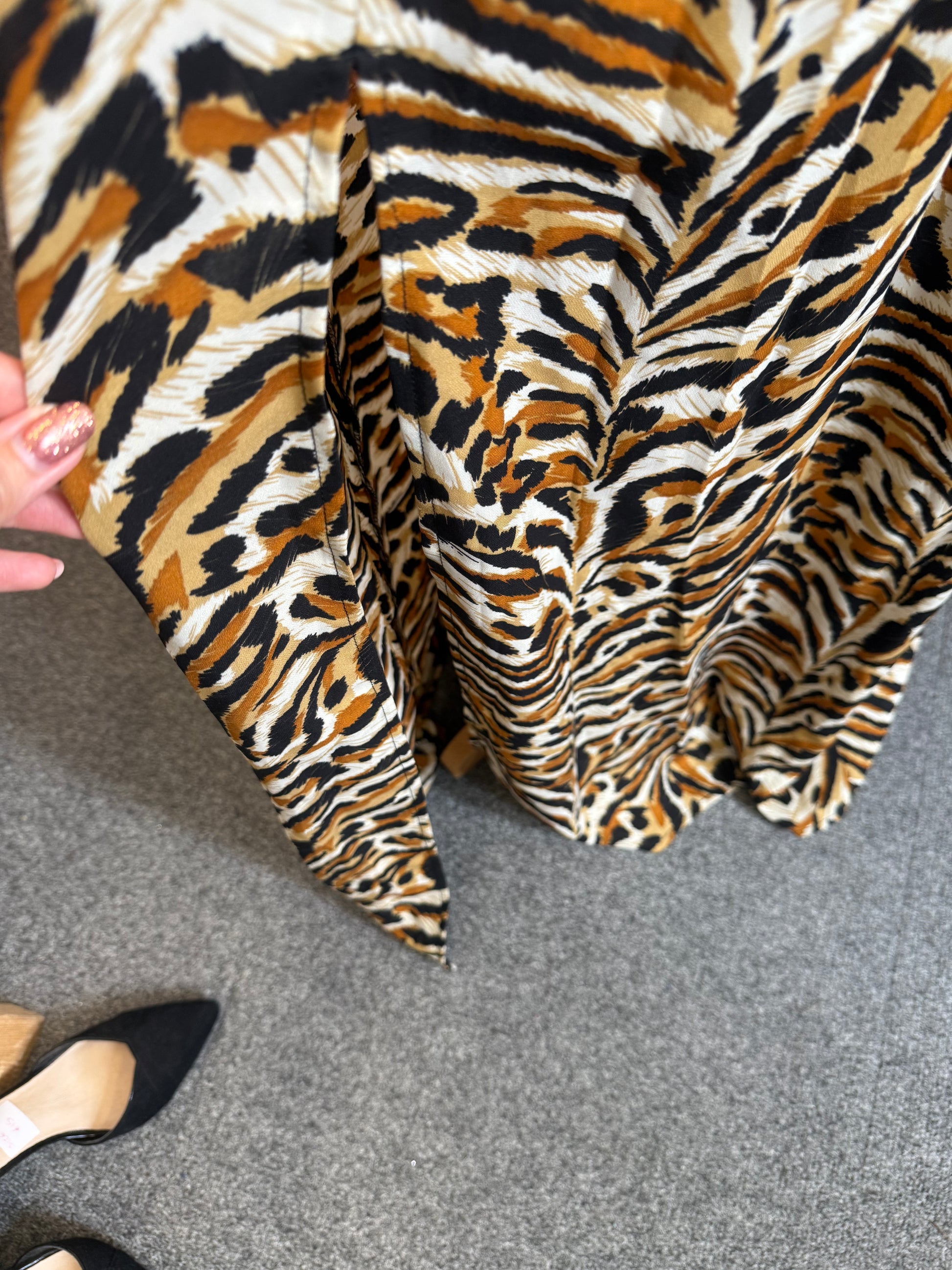 Boohoo animal print long sleeved maxi dress
