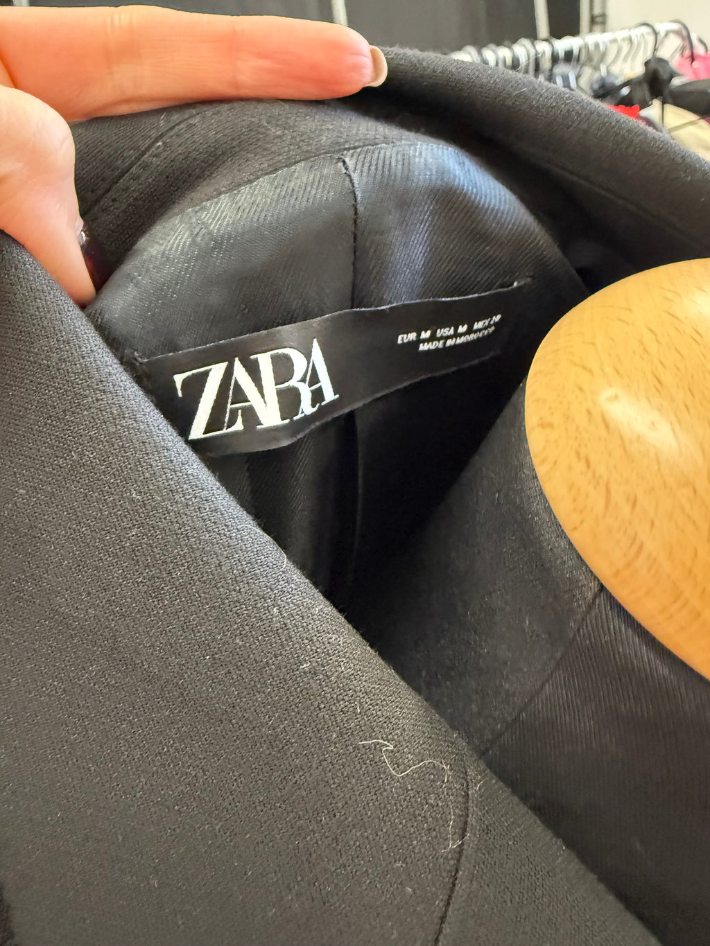 Zara black fitted longline blazer