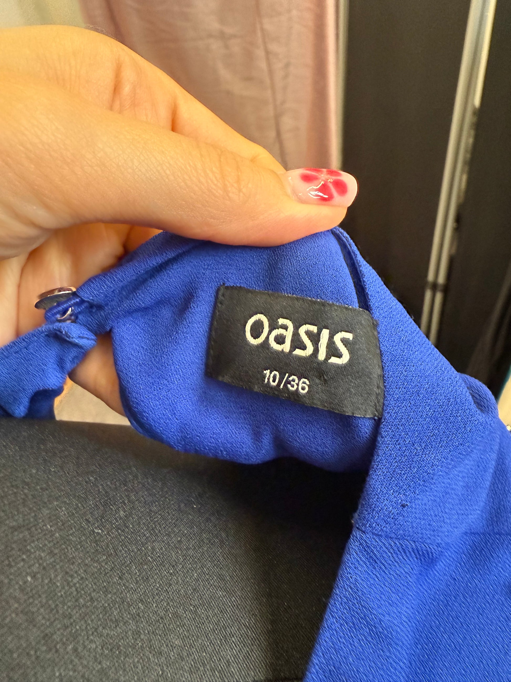 Oasis blue diamnte shoulder detail mini dress