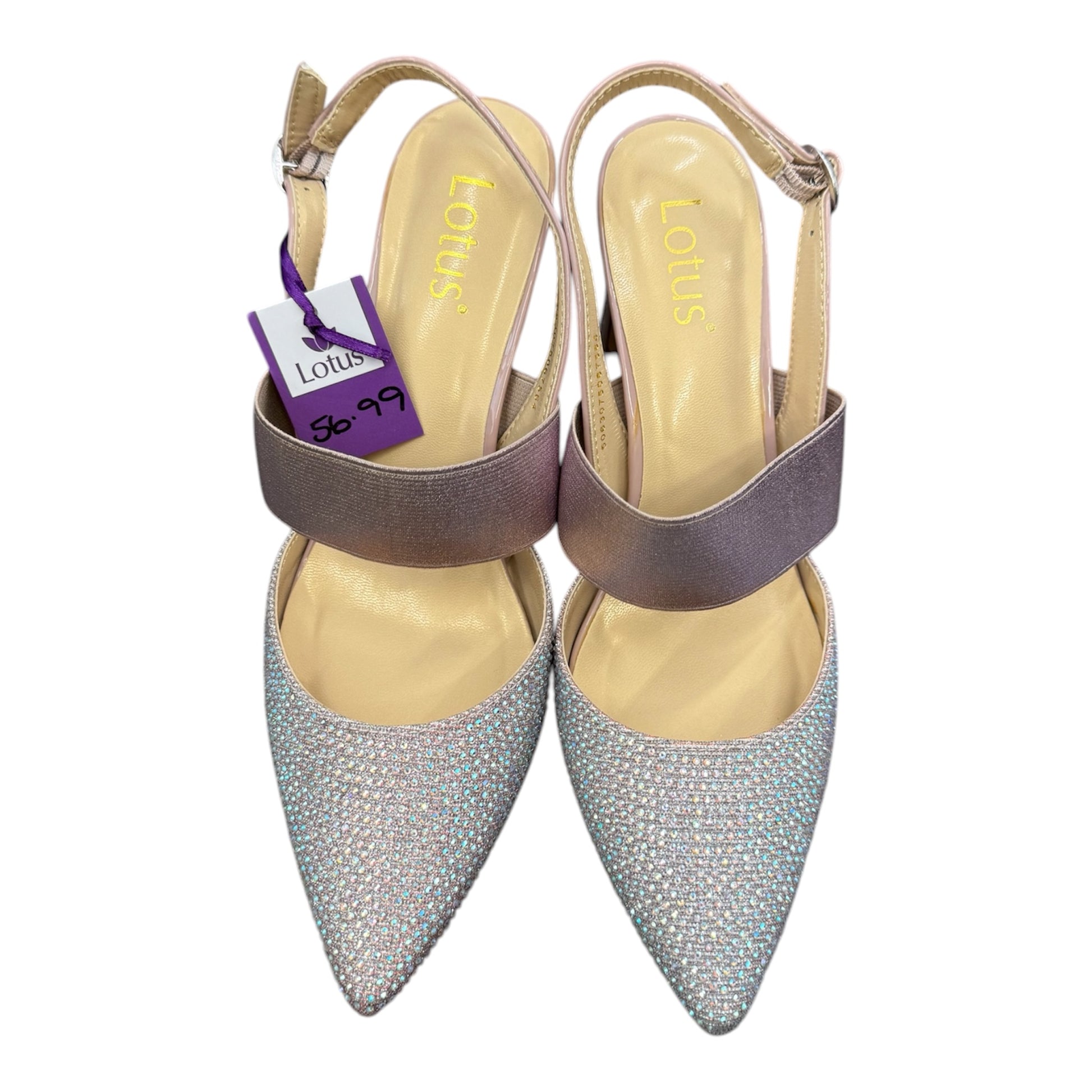 Lotus diamanté sling back heels