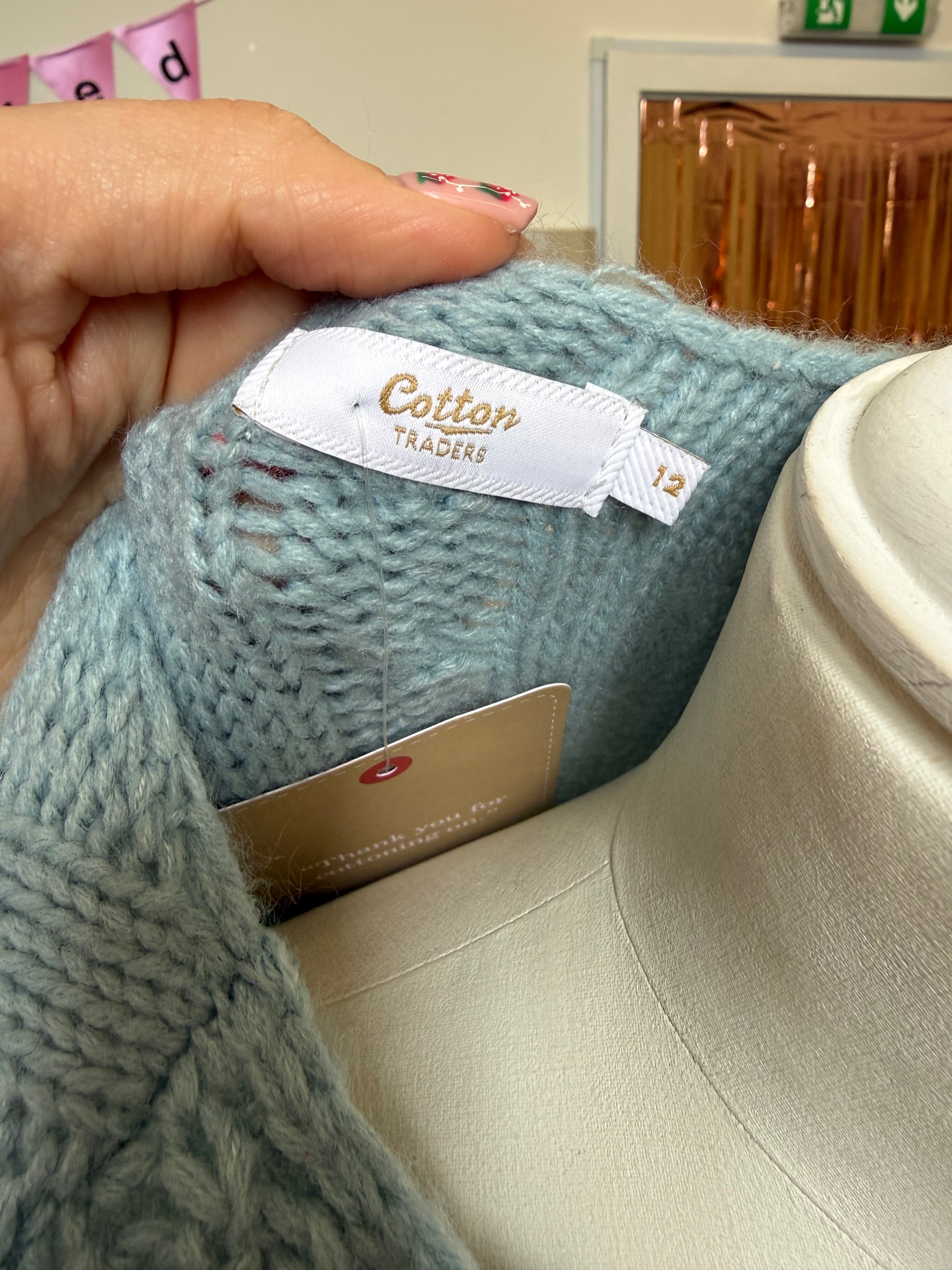 Cotton Traders cable knit detail longline cardigan