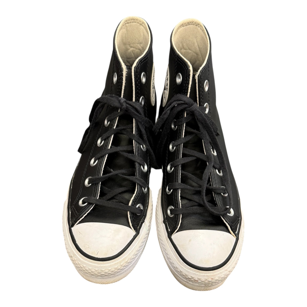 Converse high top platform black trainers